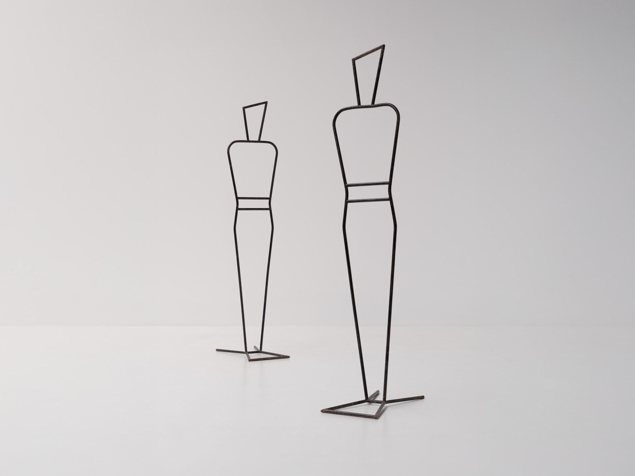 Sculpture figurative de mannequin en acier et porte-vêtements, années 1960 France en vente 1