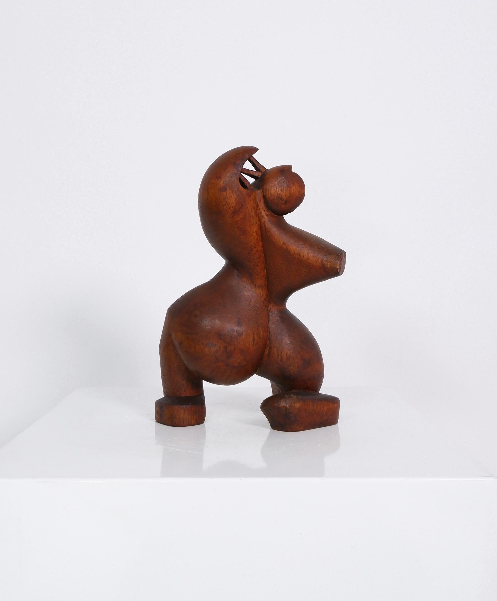 Wooden Surrealist Sculpture, c.1970. 

Dimensions (cm, approx): 
Height: 27.5
Width: 19
Depth: 12

Condition: Minor loss to one edge as pictured. 