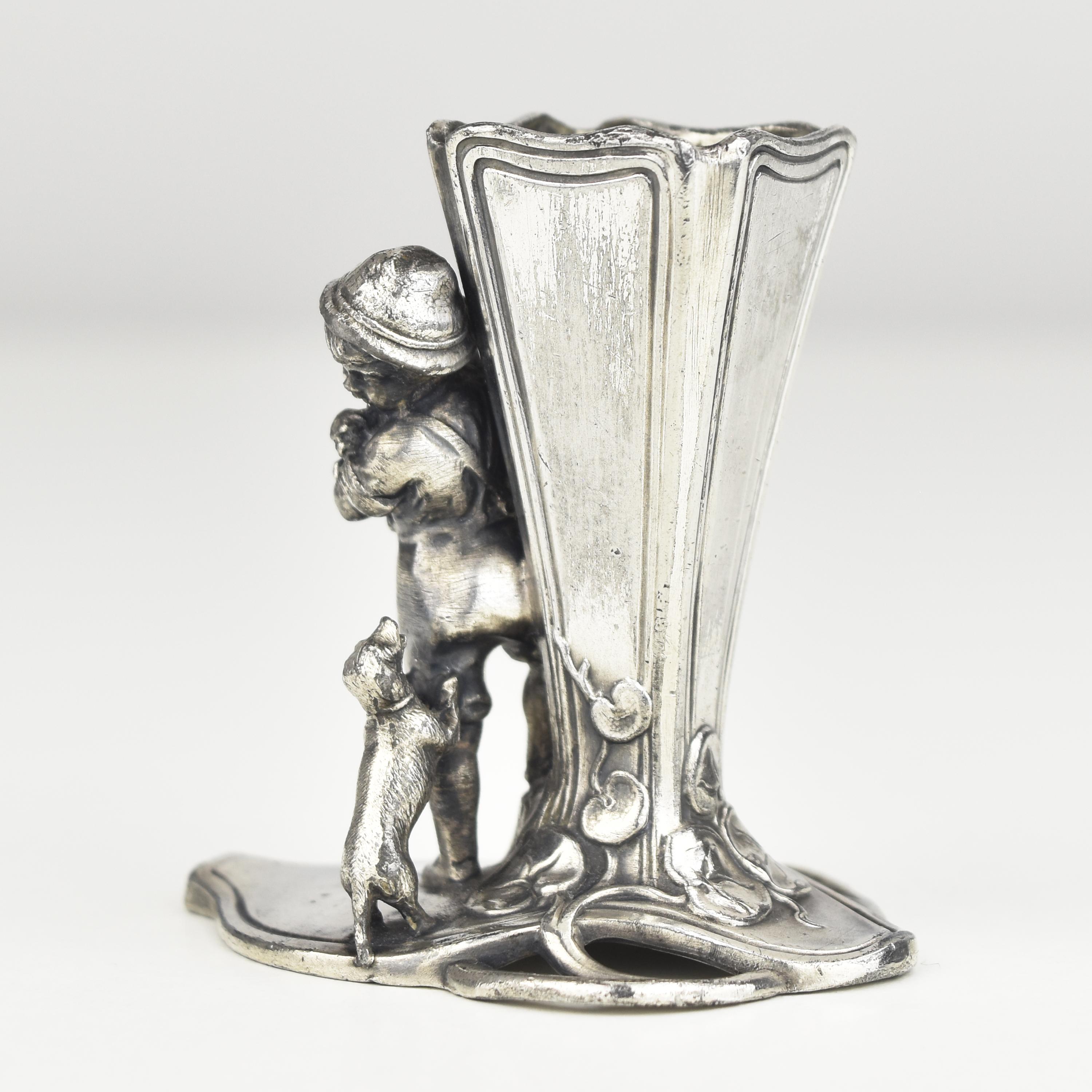 Moulage Figurative Toothpick Holder Stand WMF Art Nouveau Antique Silverplated en vente