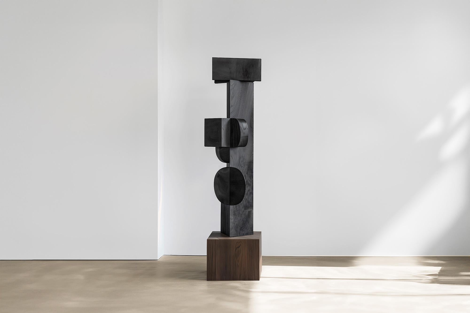 Mid-Century Modern Figurative Totem Solid Wood Unseen Force No33 Crafted by NONO For Sale