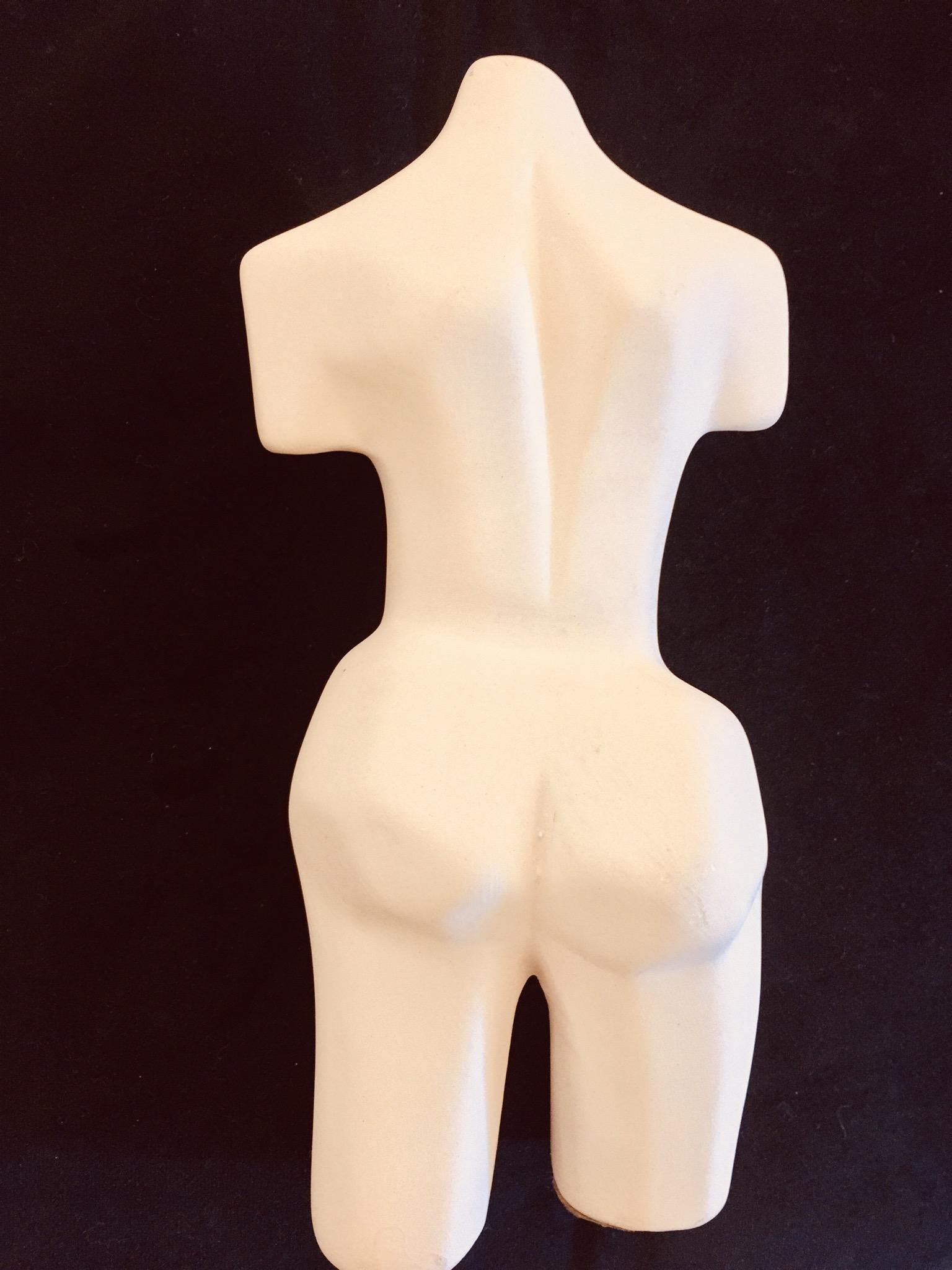 20th Century Figurative Unglazed Ceramic Female Sculpture For Sale