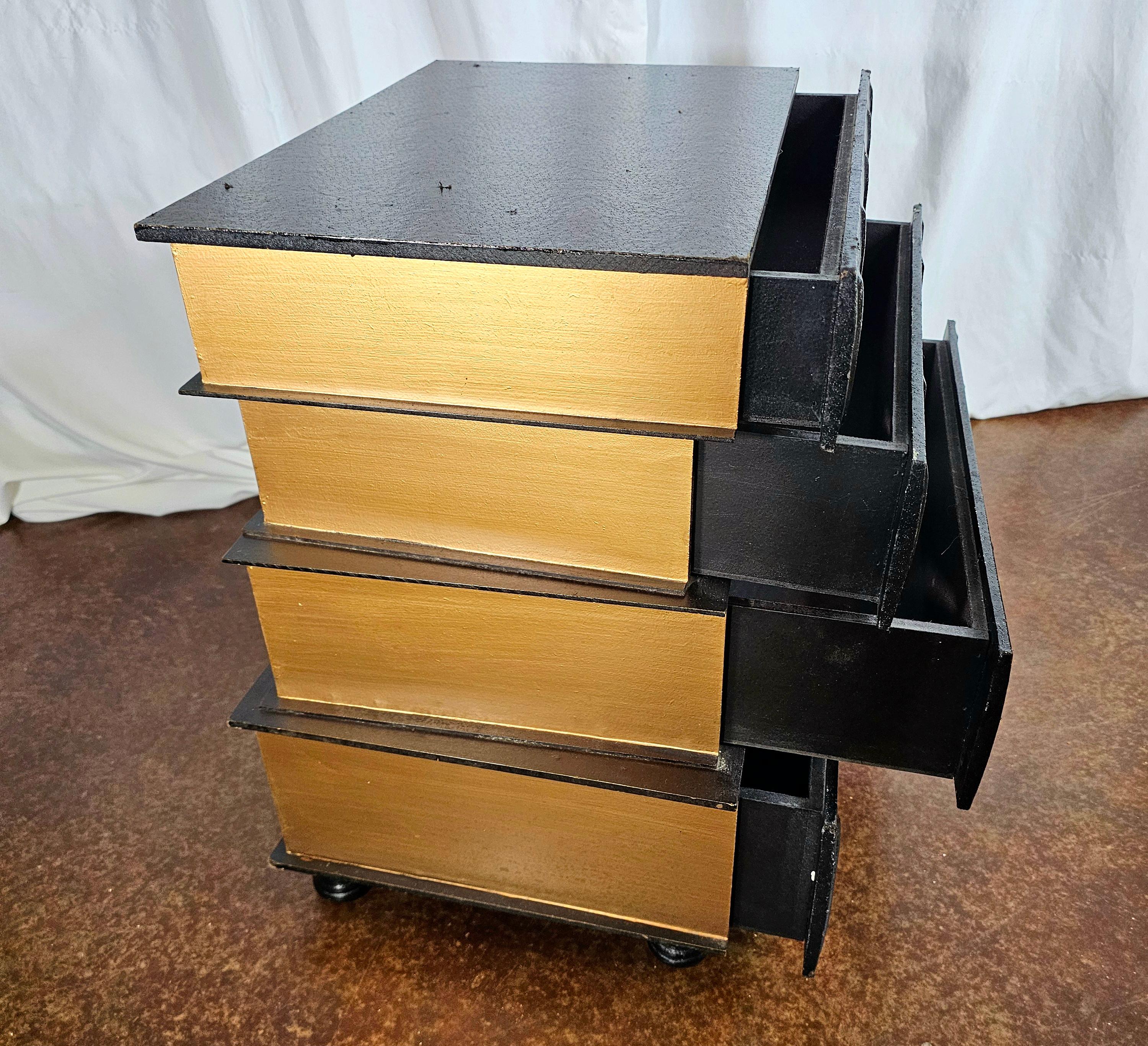 Figurative Vintage Leather Stack of Books Side Table For Sale 6