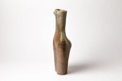 Figurative Women Body Stoneware Ceramic Vase Dark Brown Color by M. Hammond 1975