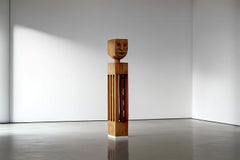 Escultura figurativa de madera inspirada en el arte de Constantin Brancusi, 3 Reyes by NONO A