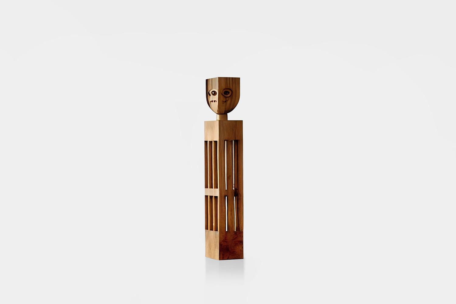 American Craftsman Figurative Wood Sculpture Inspired in Constantin Brancusi art, 3 Kings by NONO A For Sale