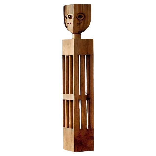 Figurative Wood Sculpture Inspired in Constantin Brancusi art, 3 Kings by NONO A For Sale