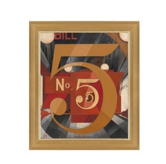Figure 5 in Gold, after Art Deco Oil Painting by Charles Demuth