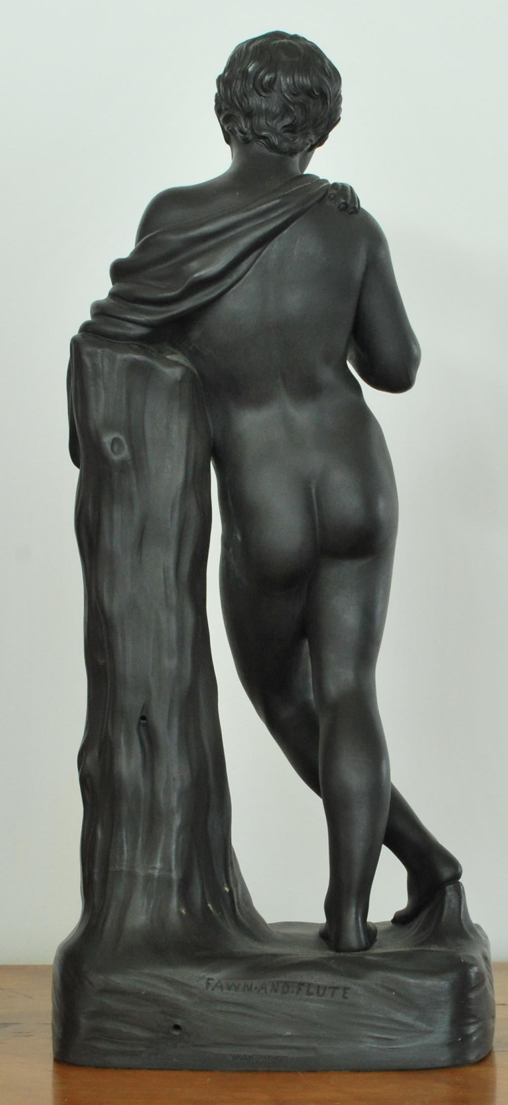 Néoclassique Figure de faune avec flûte, Wedgwood, datant d'environ 1870 en vente