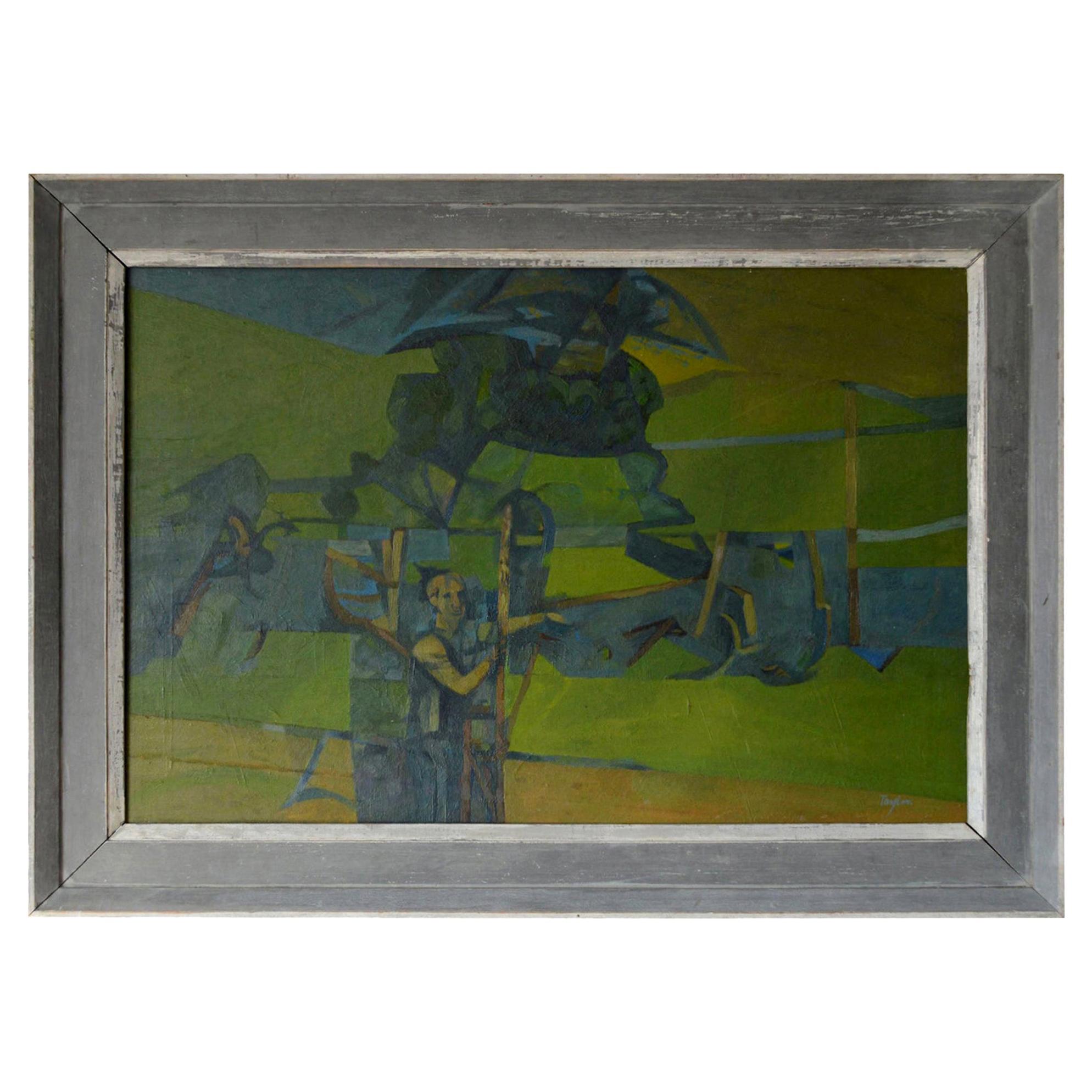 Figure in an Abstract Landscape, A. C. Taylor, circa 1950 For Sale