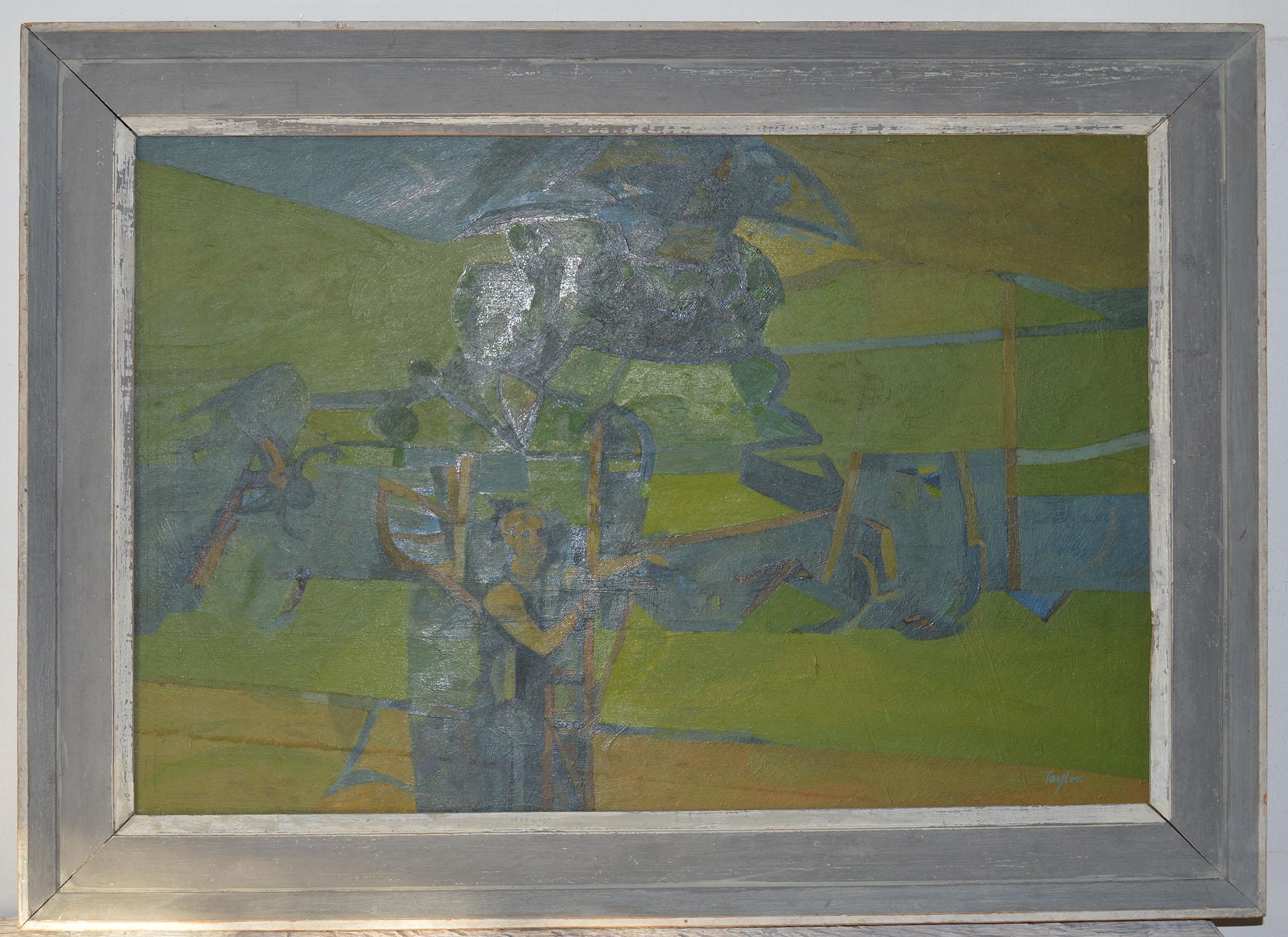 Figure in an Abstract Landscape, A. C. Taylor, circa 1950 In Good Condition In St Annes, Lancashire