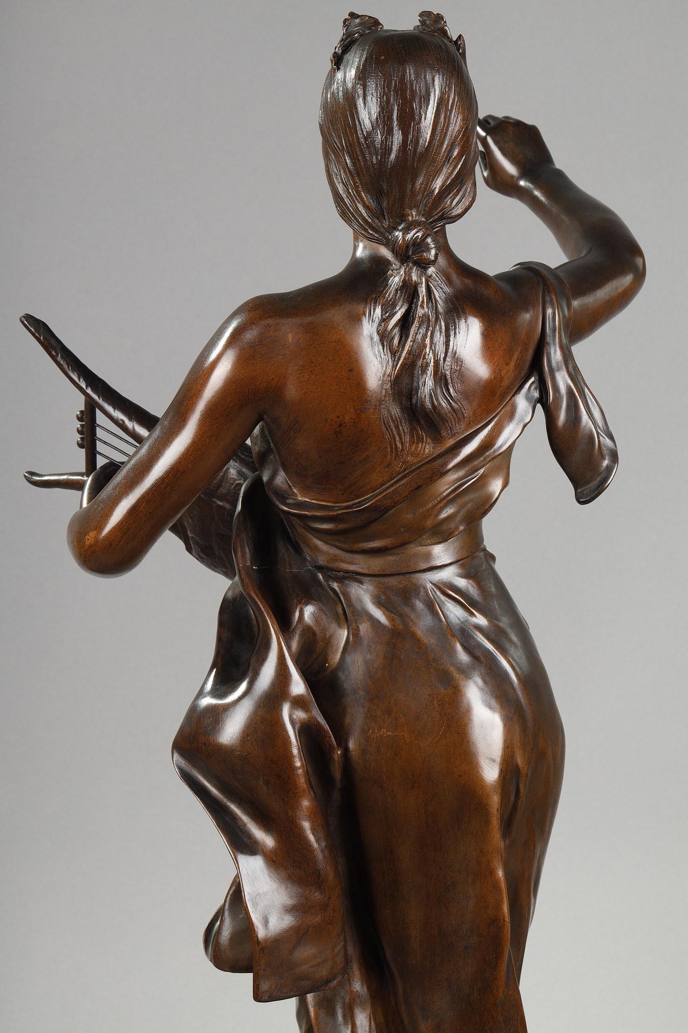 Figure en bronze avec patine de médaille « Muse des Bois » d'après Henri-Louis Levasseur en vente 9