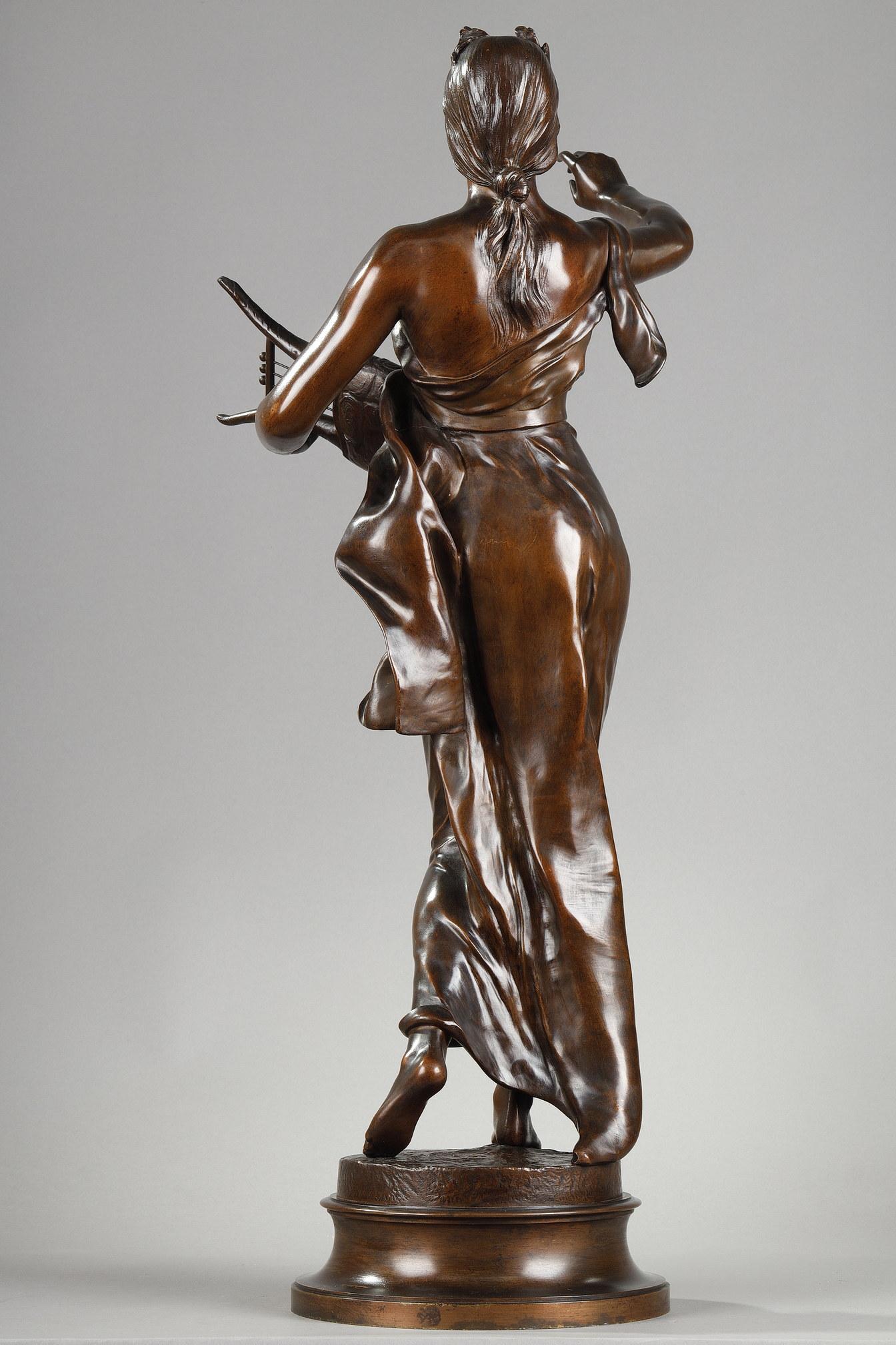 Figure en bronze avec patine de médaille « Muse des Bois » d'après Henri-Louis Levasseur Bon état - En vente à Paris, FR