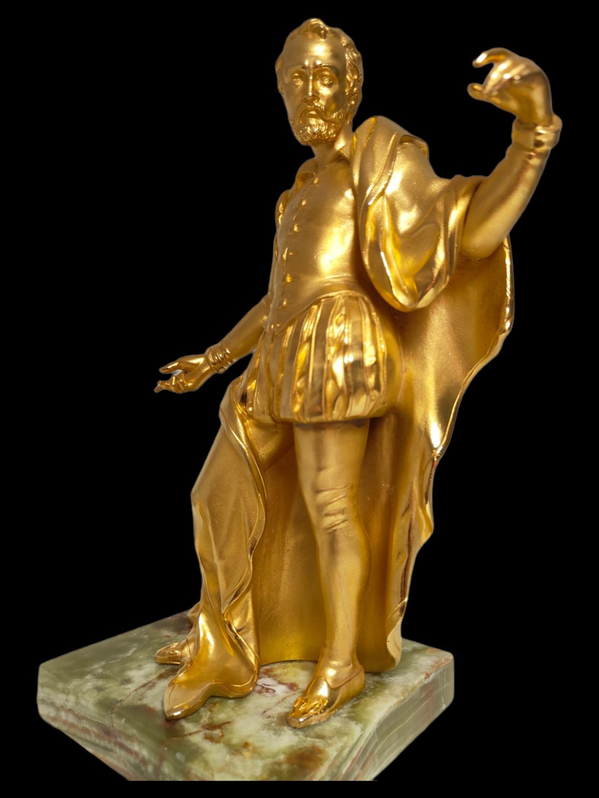 Italian Figure in Golden Bronze of the  19th Century For Sale
