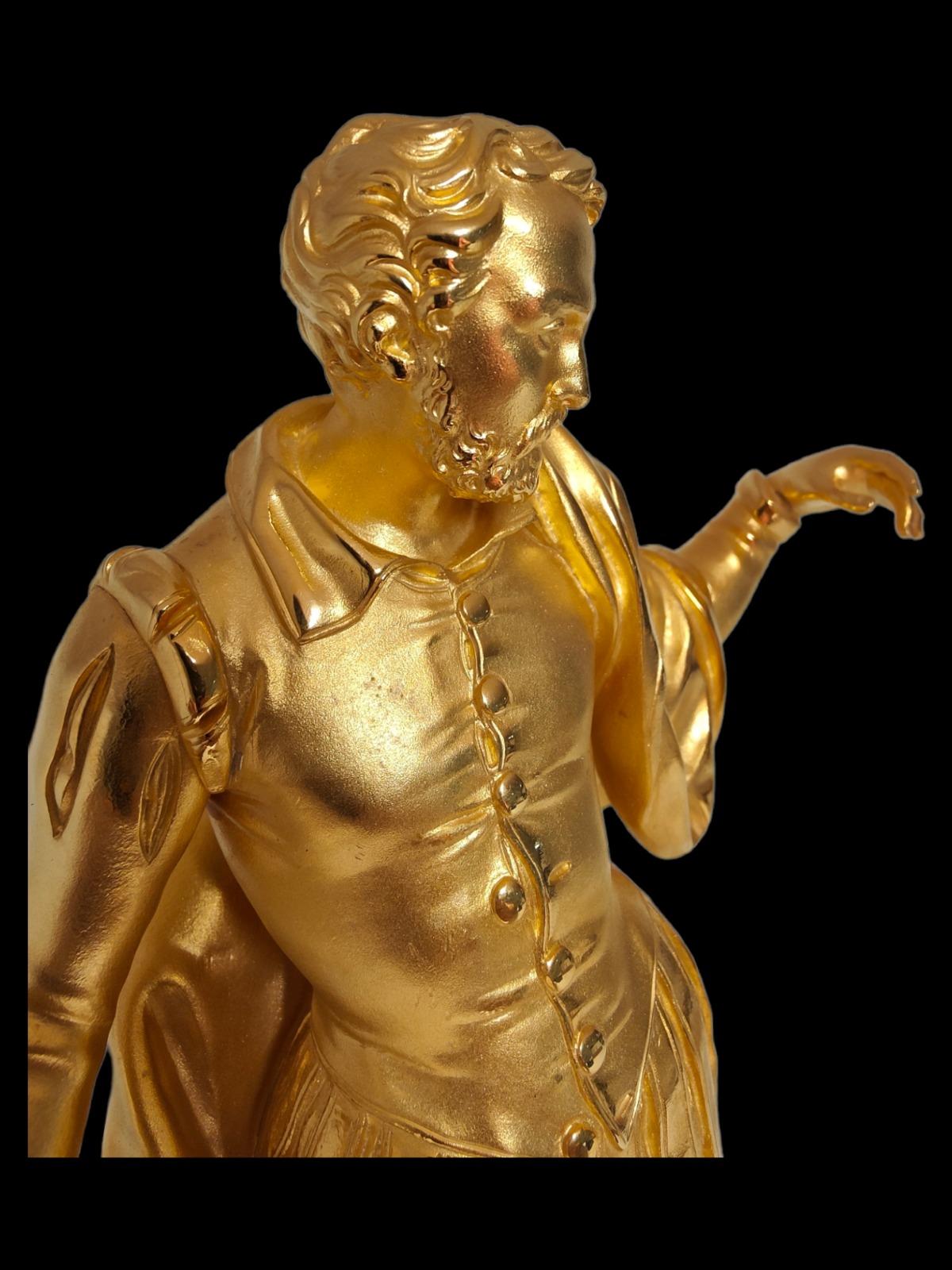 Hand-Crafted Figure in Golden Bronze of the  19th Century For Sale