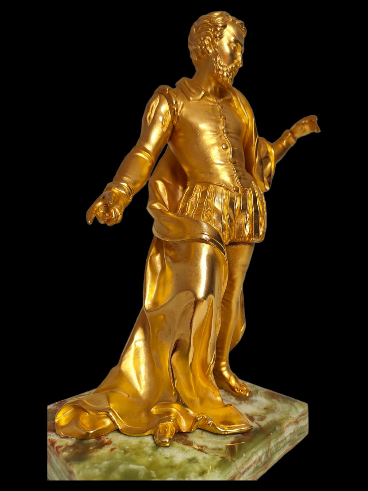 Figure in Golden Bronze of the  19th Century In Good Condition For Sale In Madrid, ES