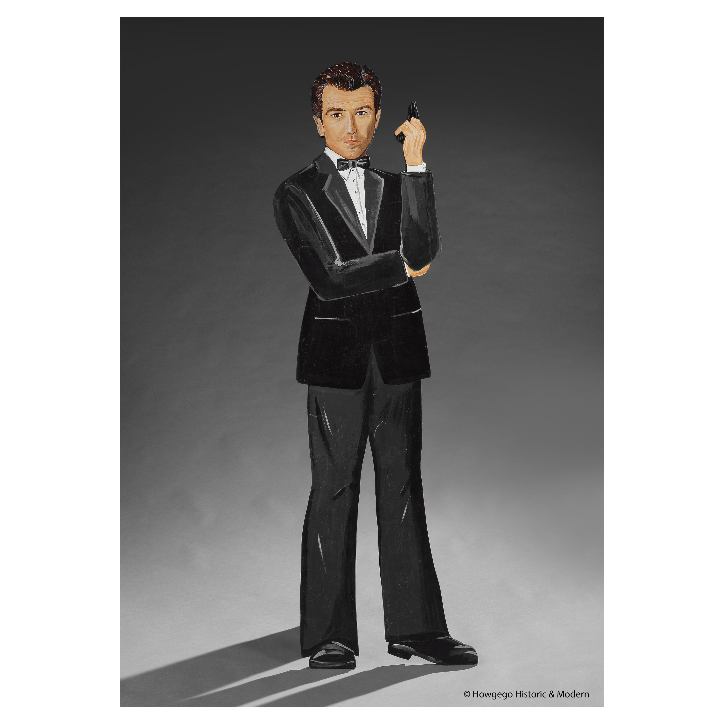 Figure James Bond 007 Pierce Brosnan Goldeneye Gemälde Film Dummy Board im Angebot