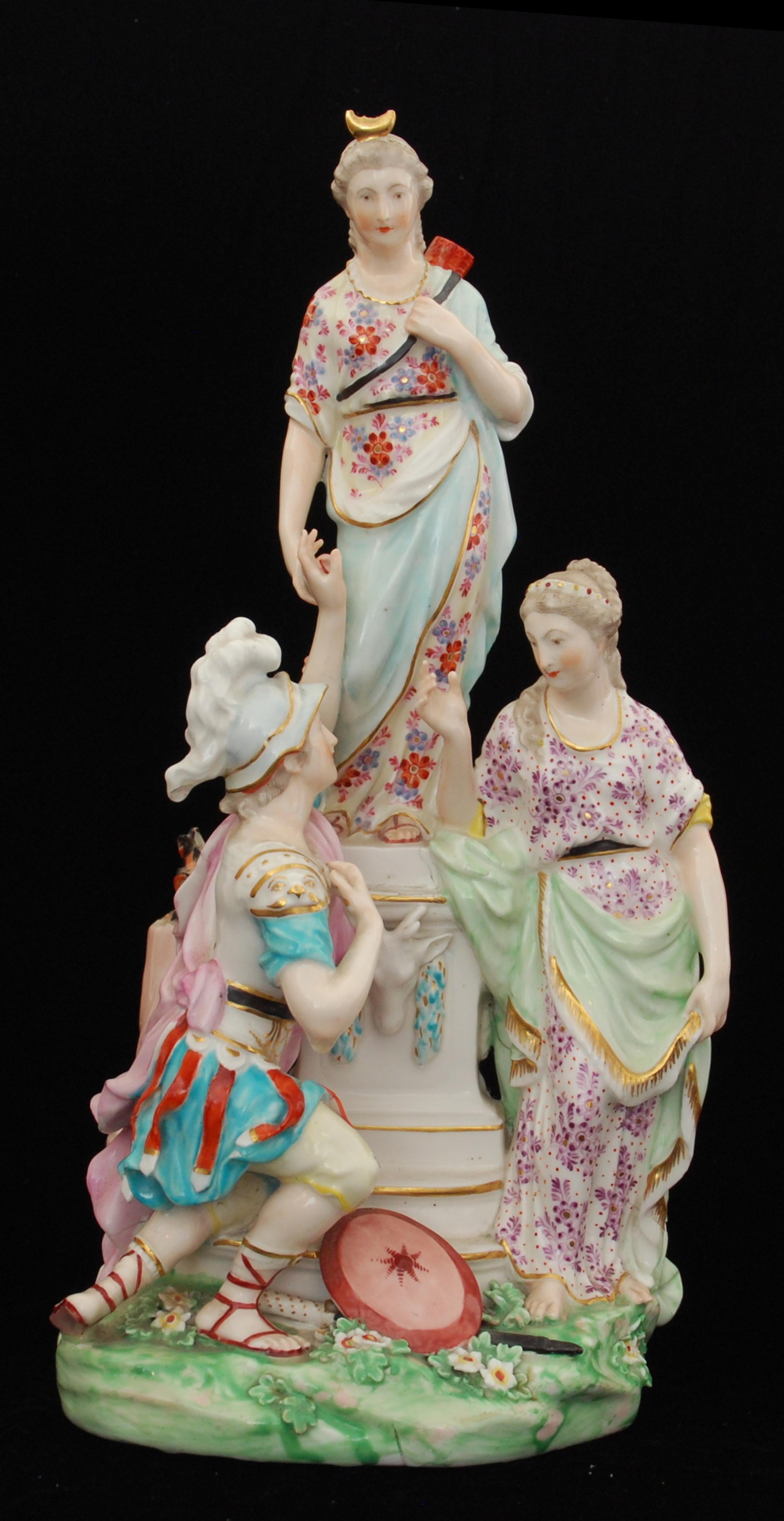 Neoclassical Figure Jason and Medea at the Altar of Diana, Derby Porcelain Works, circa 1775