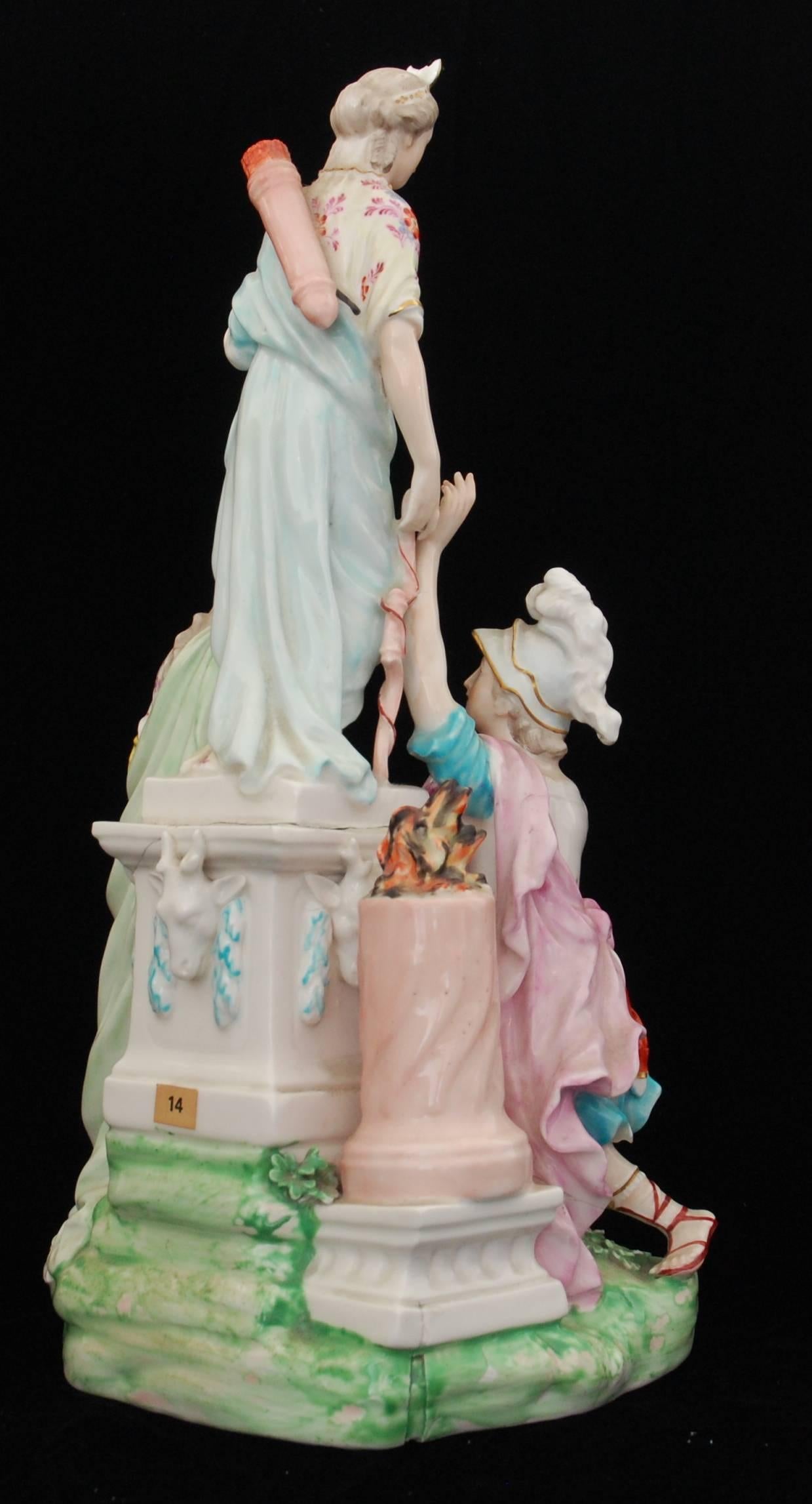 Molded Figure Jason and Medea at the Altar of Diana, Derby Porcelain Works, circa 1775 For Sale