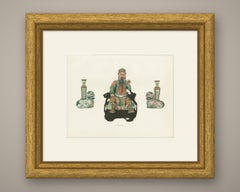 Figure of a Chinese Emperor with Pair of Lion Vase Holders, Gorer Plate 1911