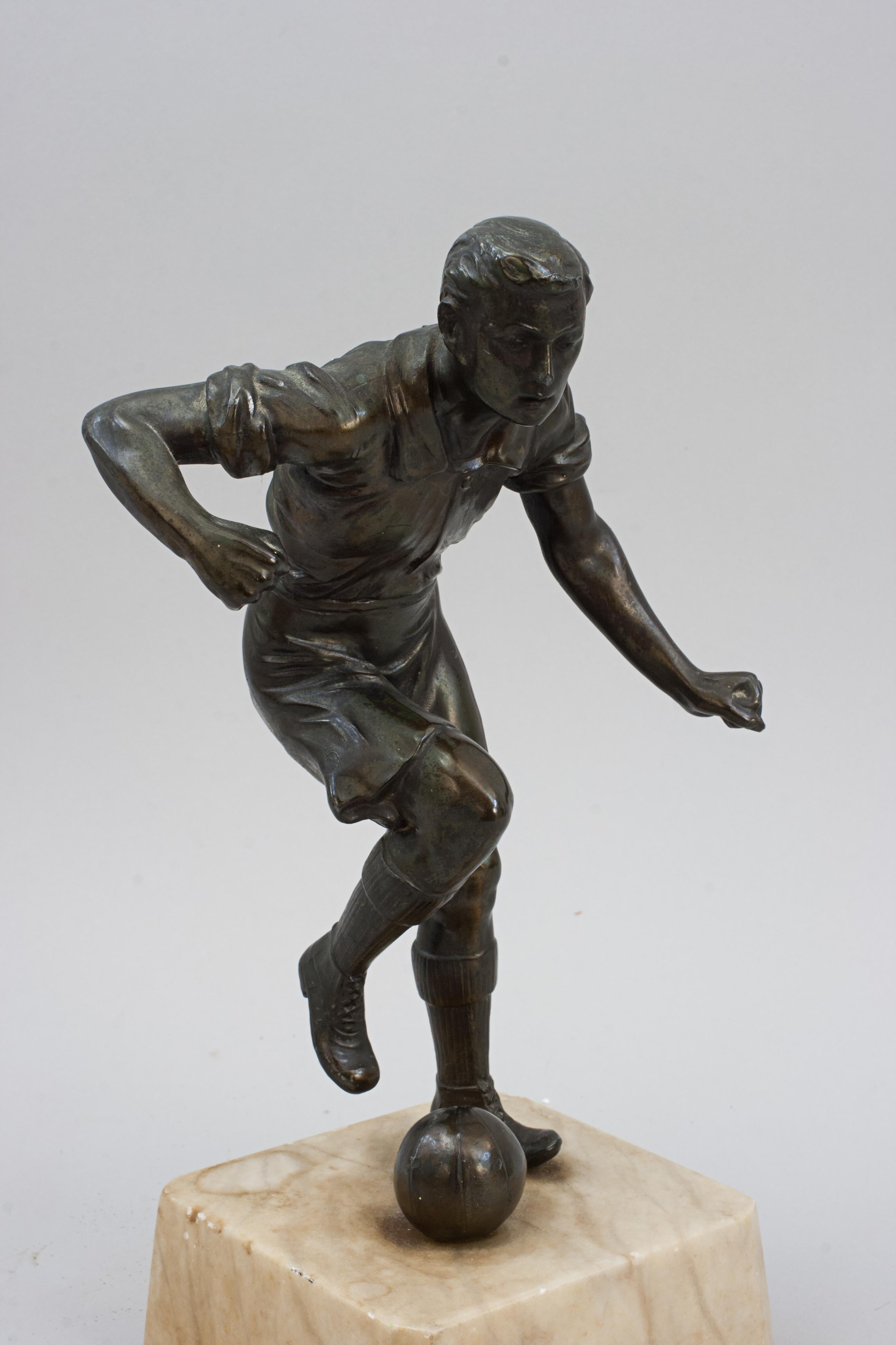 Spelter Figure Of A Football Player For Sale