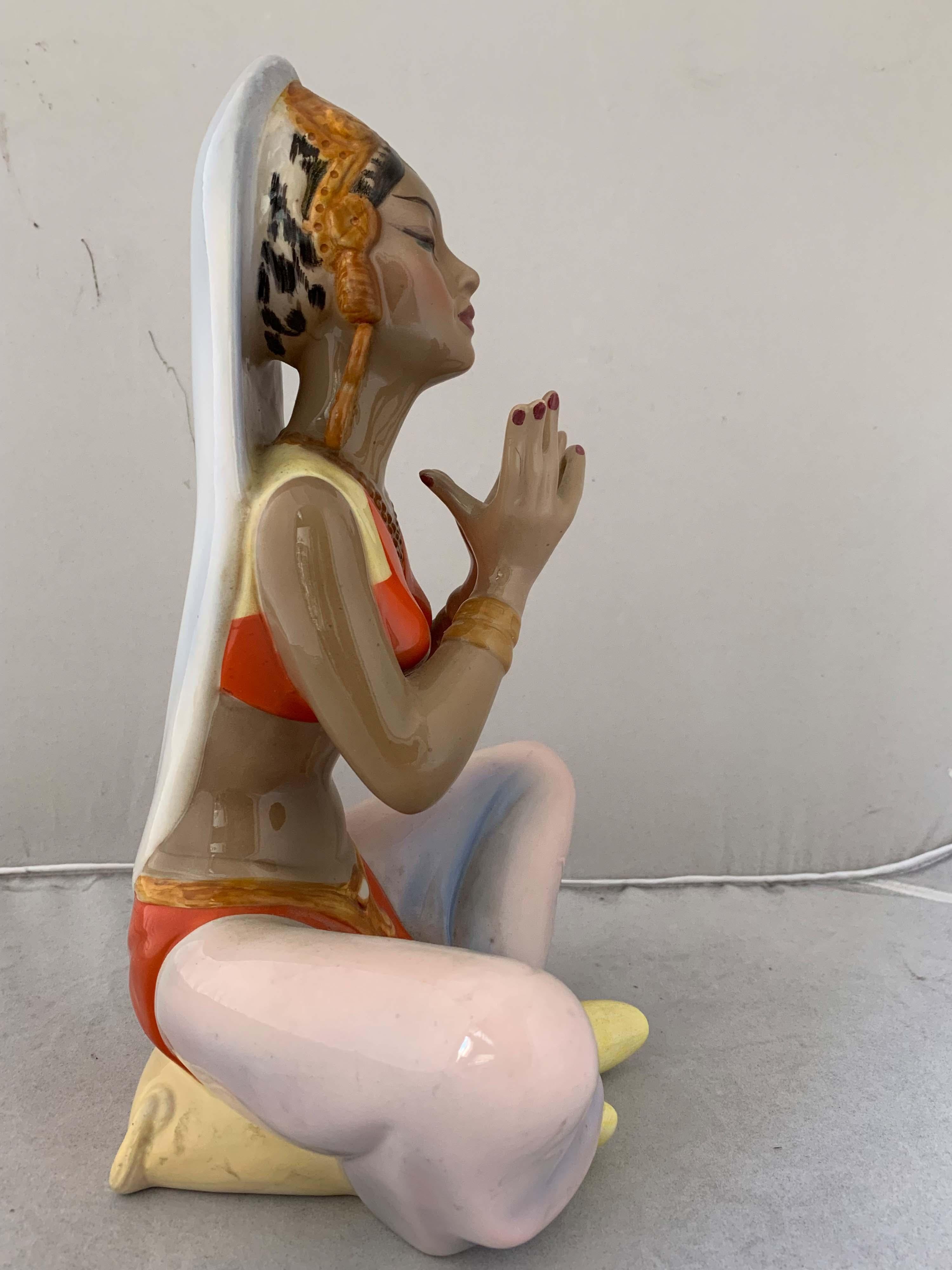 Figure of a Girl in a Meditative Pose by Caterina Manna for C.I.A. Manna Torino 1