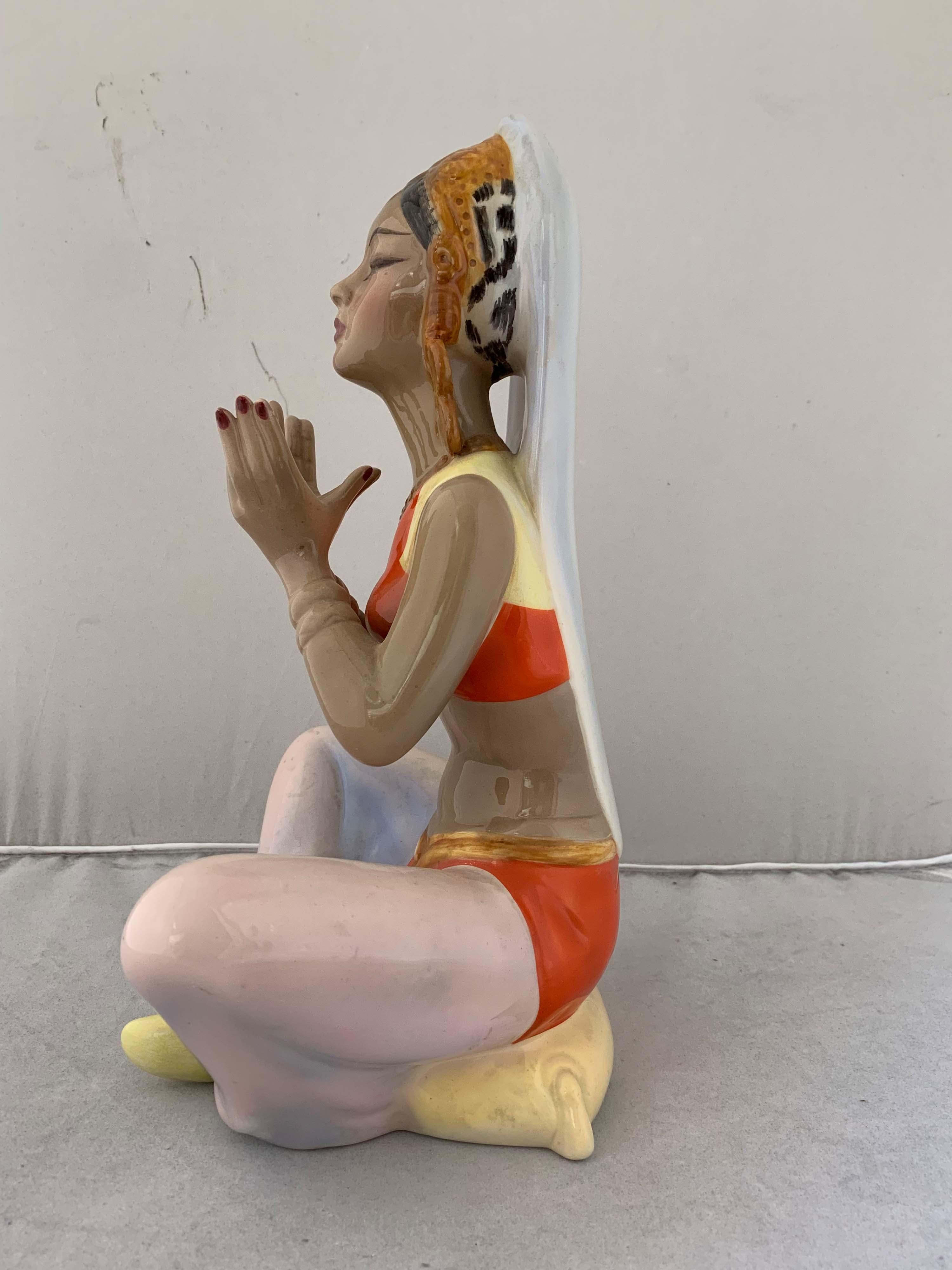 Figure of a Girl in a Meditative Pose by Caterina Manna for C.I.A. Manna Torino 2
