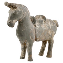Figure of a Horse with traces of white slip, Western Jin-Han Dynasty
