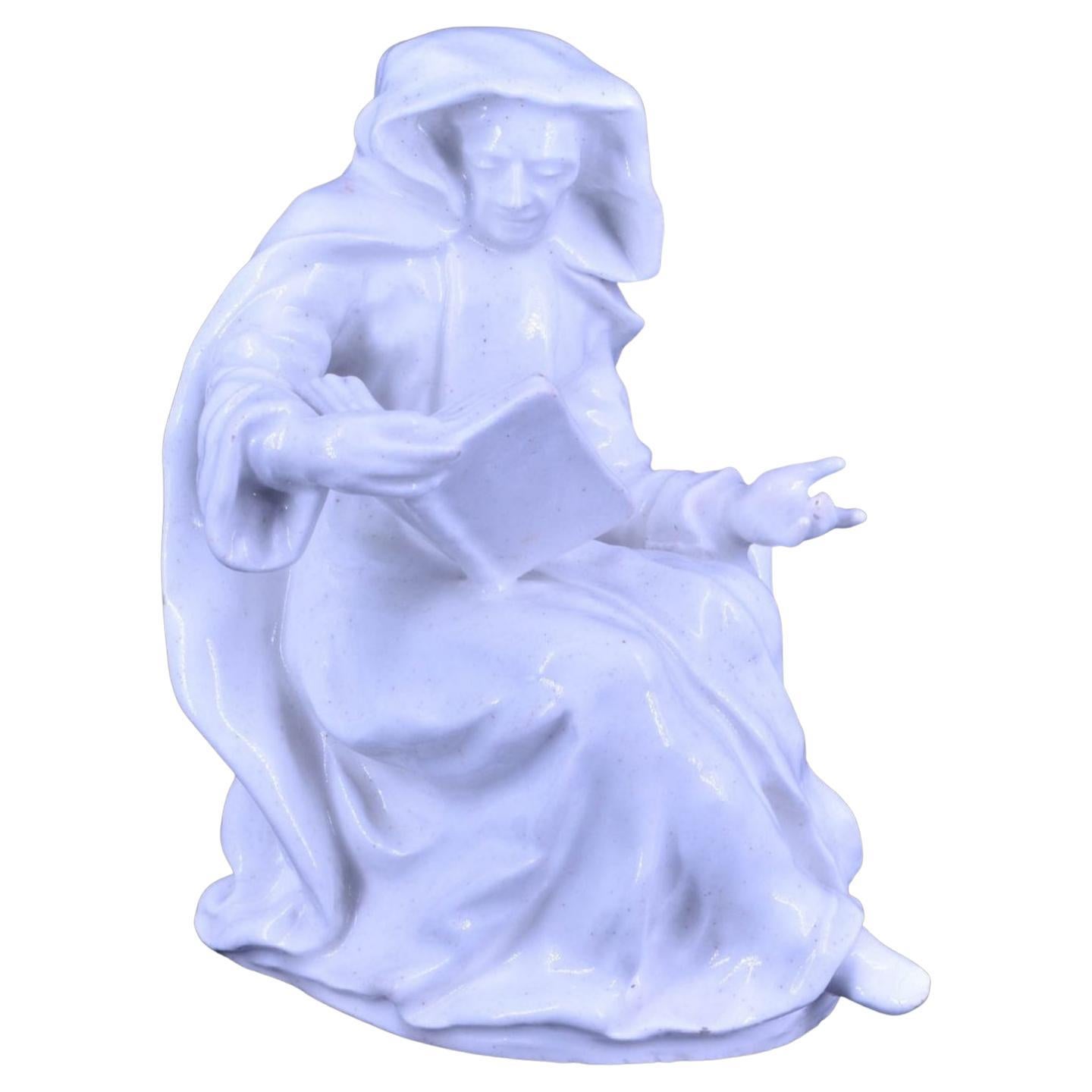 Figure of a Nun, Perhaps Heloise, Bow Porcelain Factory, circa 1750 For Sale