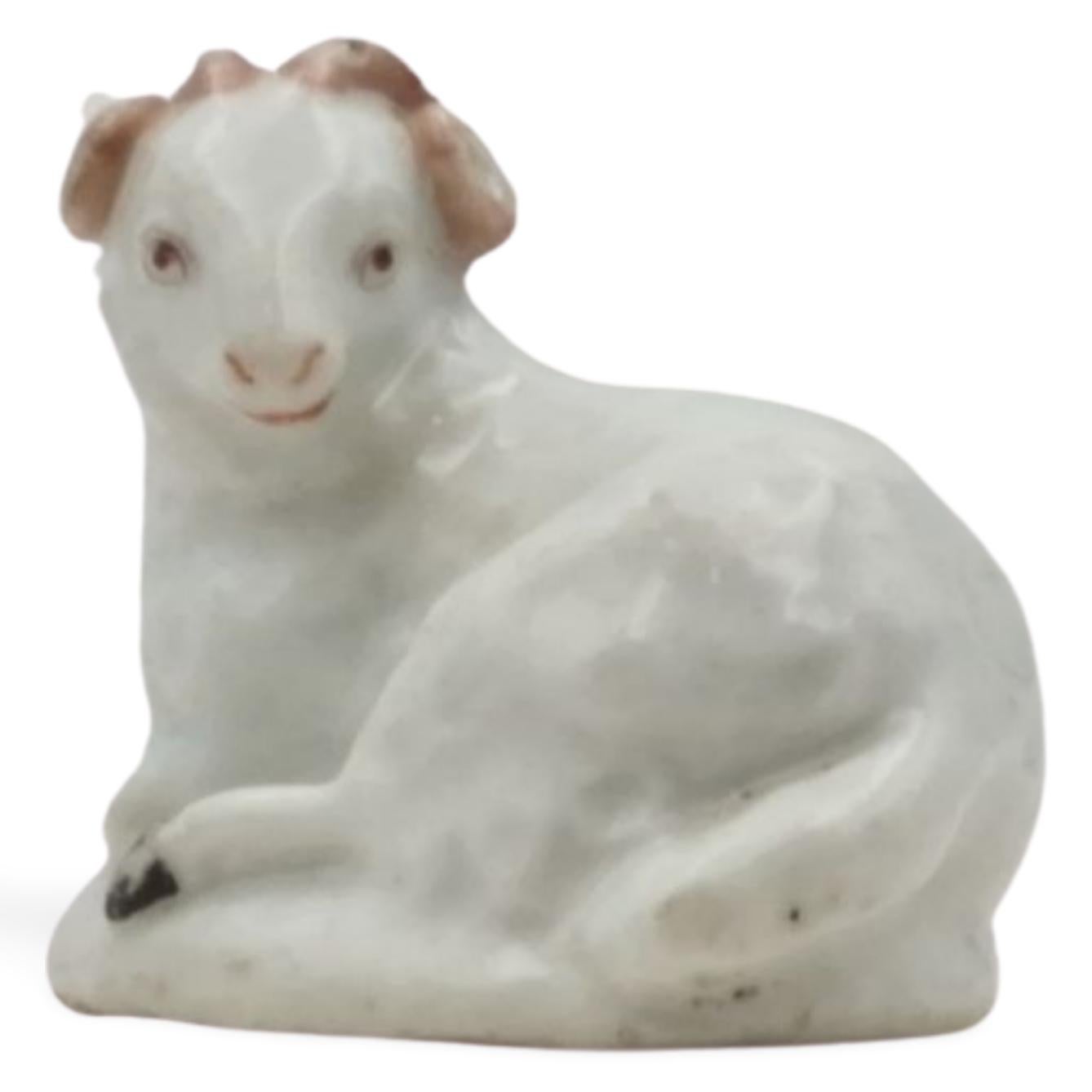 Rococo Figure of a ram, Derby Porcelain Works, circa 1760 For Sale