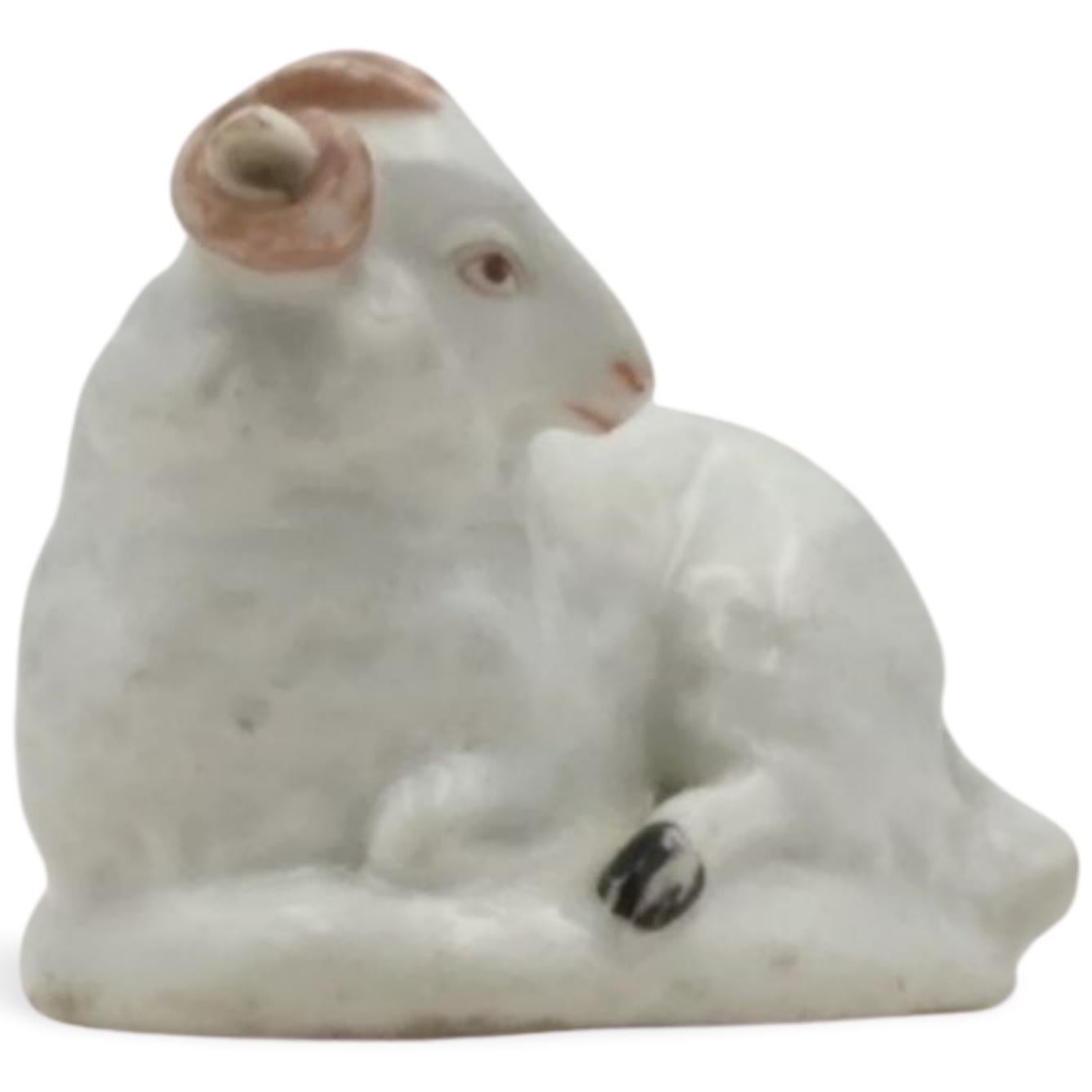 Figure of a ram, Derby Porcelain Works, circa 1760 For Sale 2
