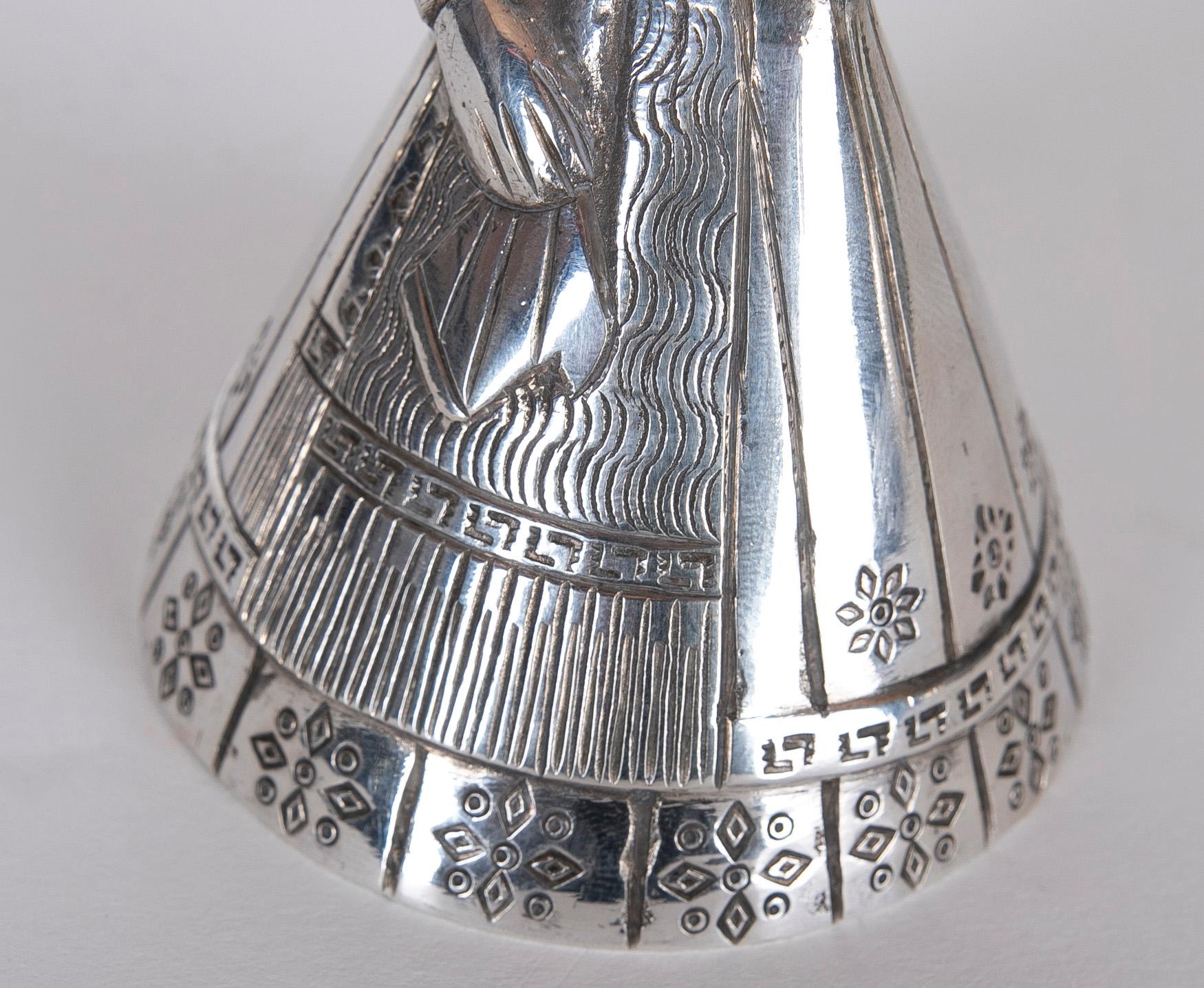 Figure of a Woman in Typical Costume of her Country Made of Metal For Sale 6