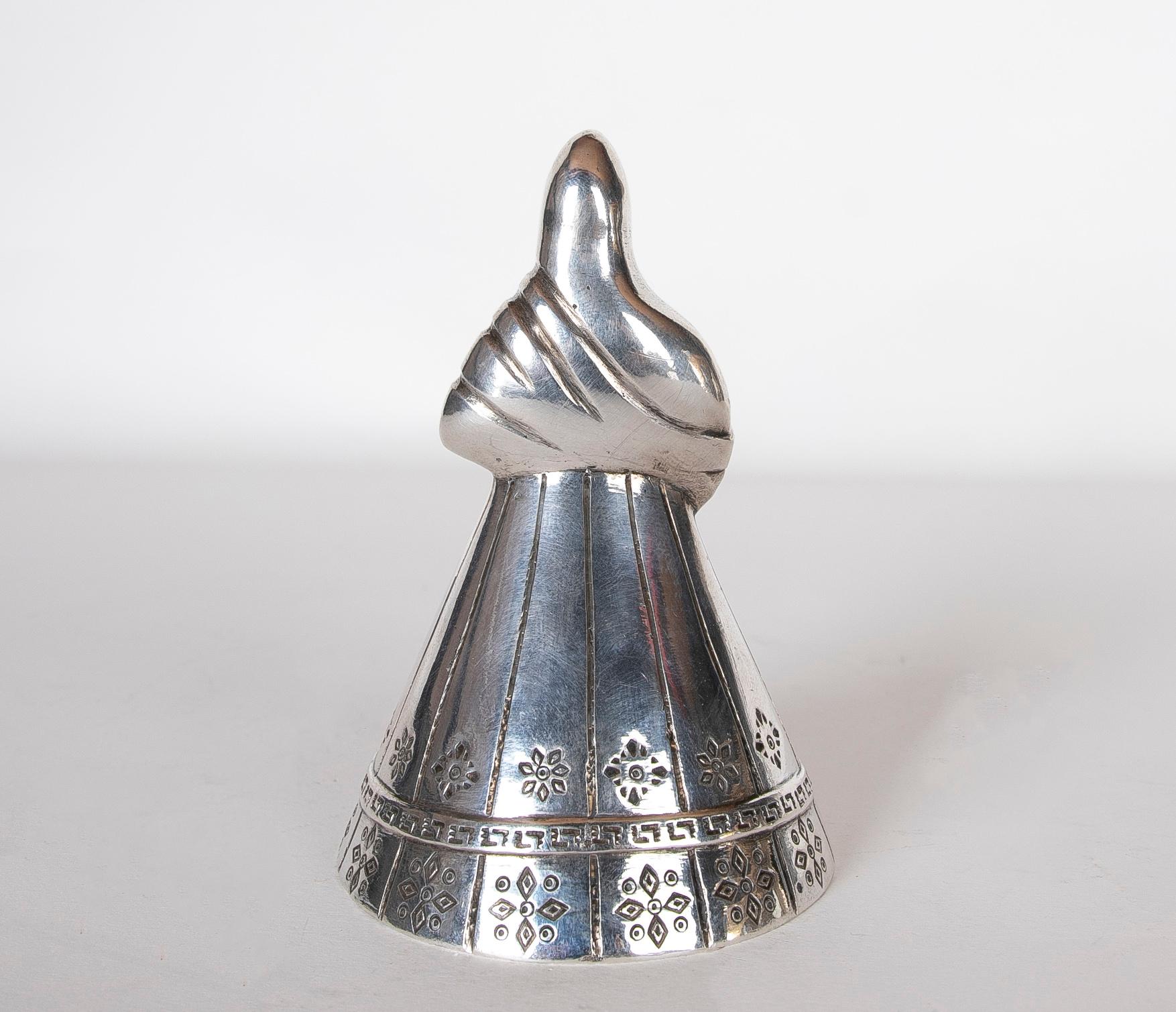 20th Century Figure of a Woman in Typical Costume of her Country Made of Metal For Sale