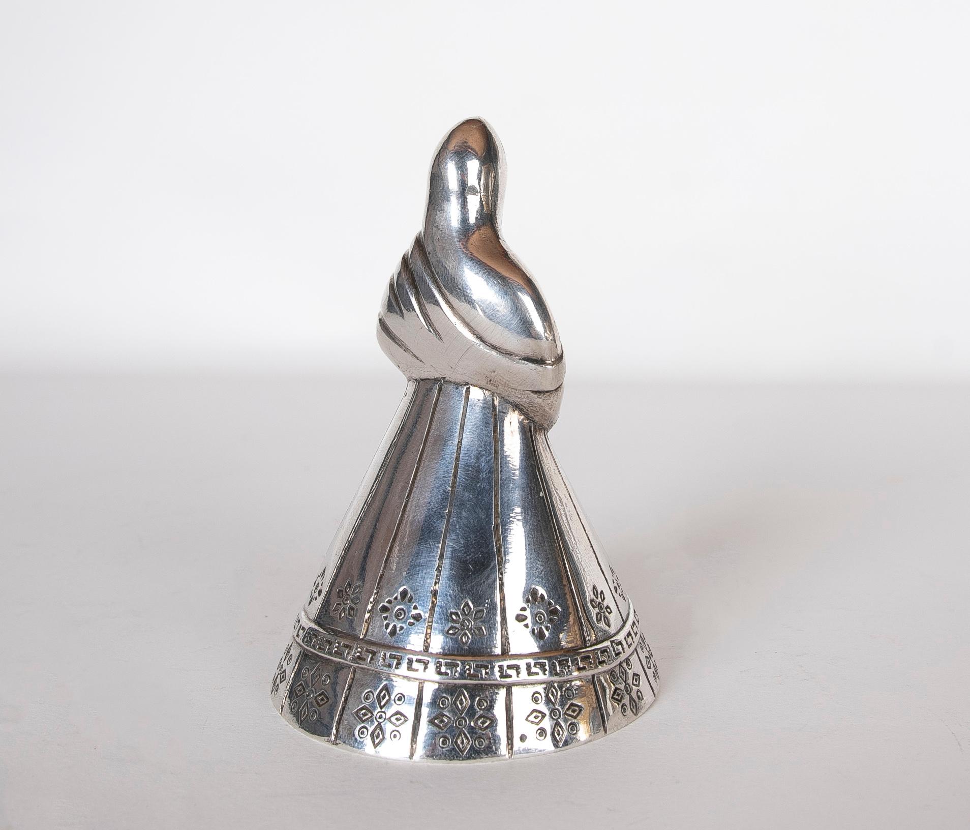 Figure of a Woman in Typical Costume of her Country Made of Metal For Sale 1
