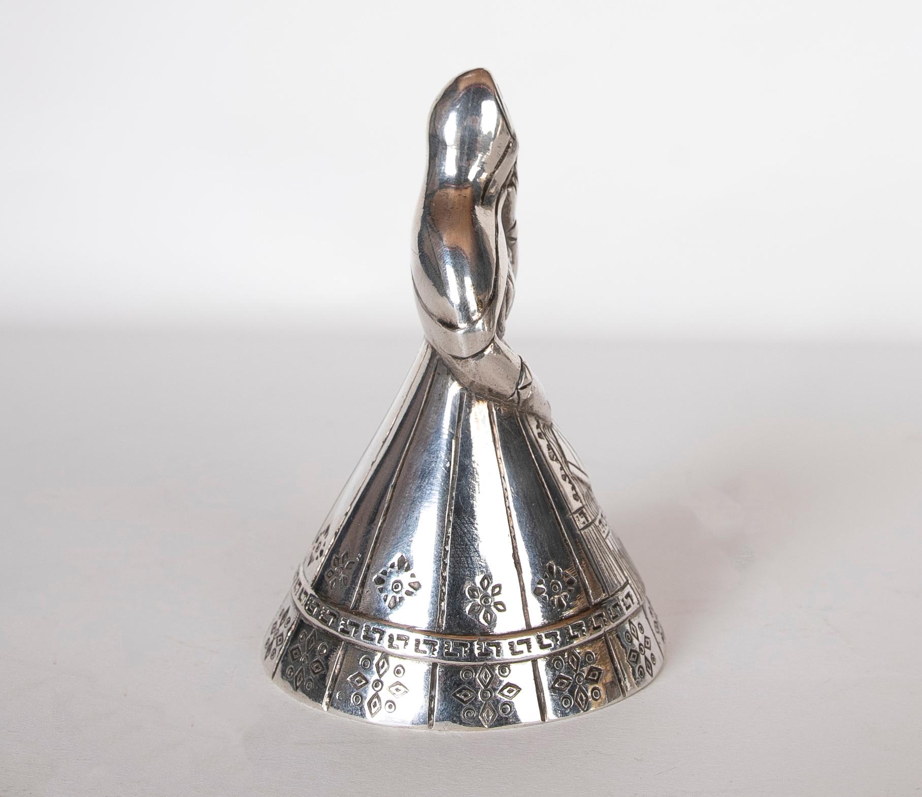 Figure of a Woman in Typical Costume of her Country Made of Metal For Sale 2