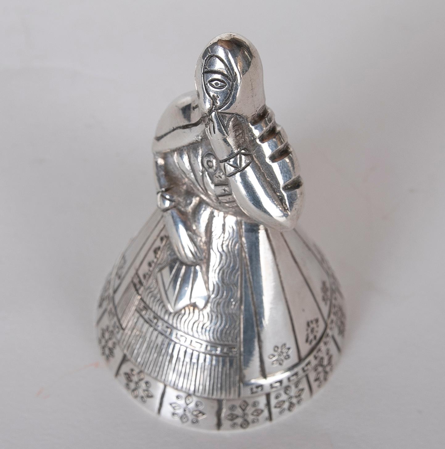 Figure of a Woman in Typical Costume of her Country Made of Metal For Sale 5