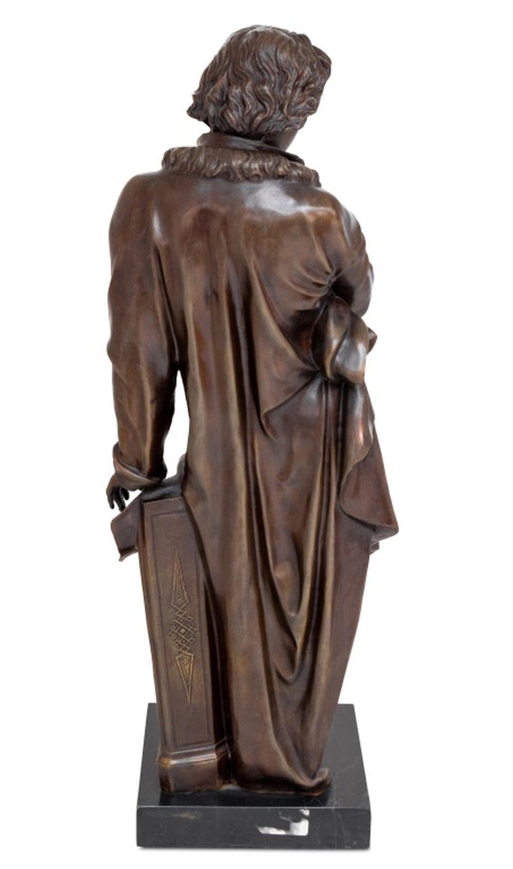 European Figure of Beethoven Patinated Bronze Sculpture For Sale