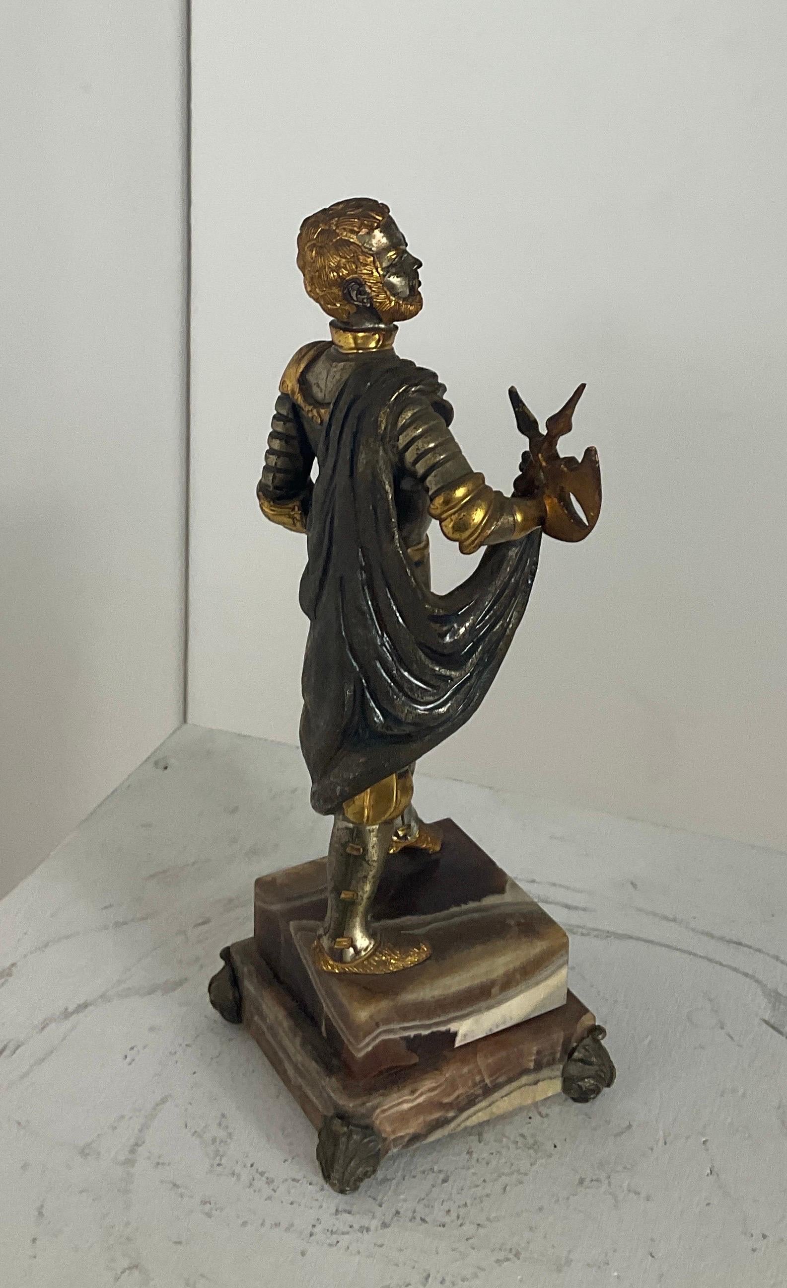 Figur eines englischen Ritters, hergestellt von Giuseppe Vasari in den 70er Jahren (Vergoldung) im Angebot