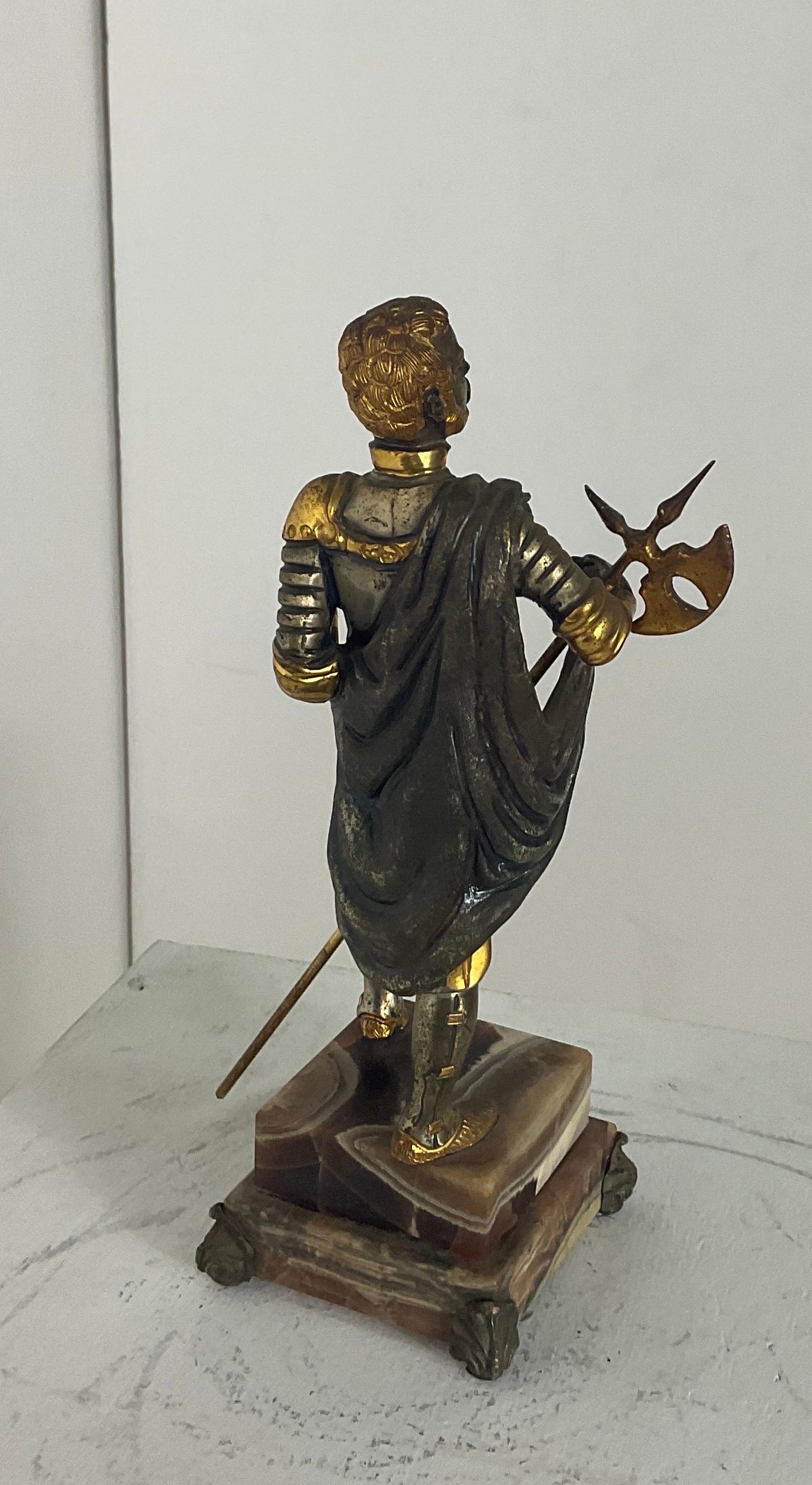 Gold Plate Figure of English knight produced by Giuseppe Vasari in the 70s For Sale