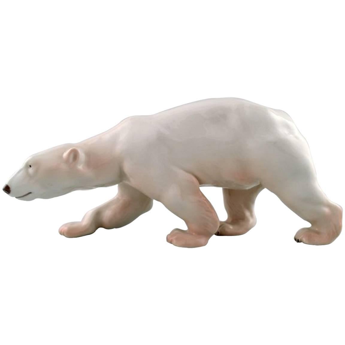 Figure of Large Walking Polar Bear 'No. 425' from Royal Copenhagen