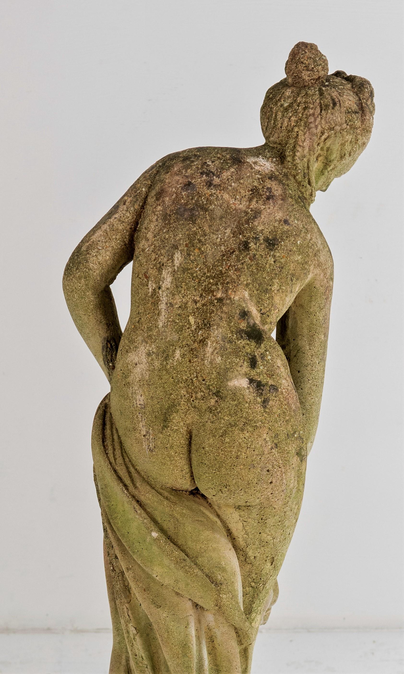 British Figure of Venus Garden Statue Naturally Weathered Stone Sculpture