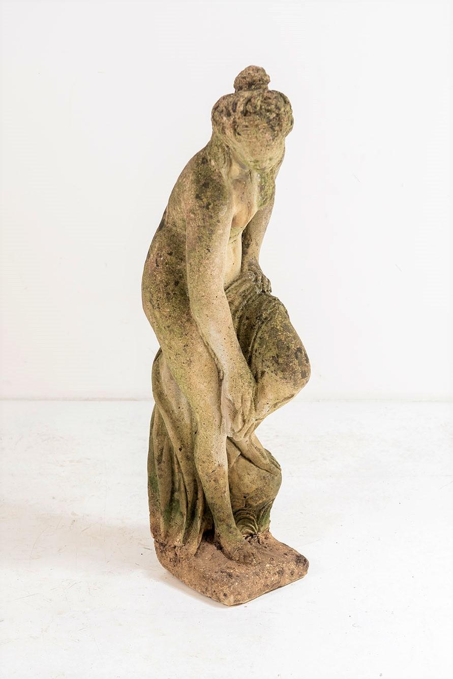 Figure of Venus Garden Statue Naturally Weathered Stone Sculpture In Good Condition In Llanbrynmair, GB