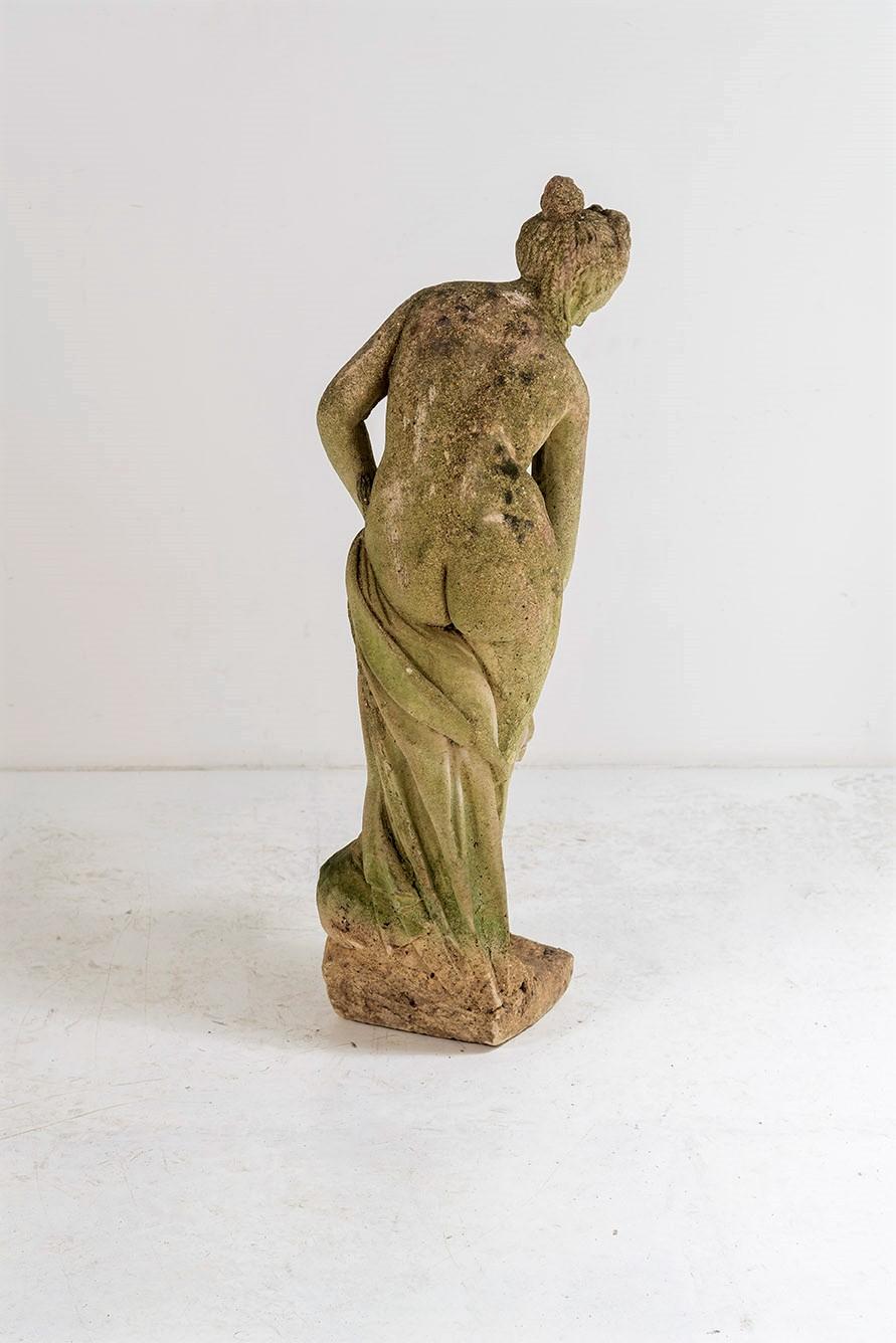 20th Century Figure of Venus Garden Statue Naturally Weathered Stone Sculpture