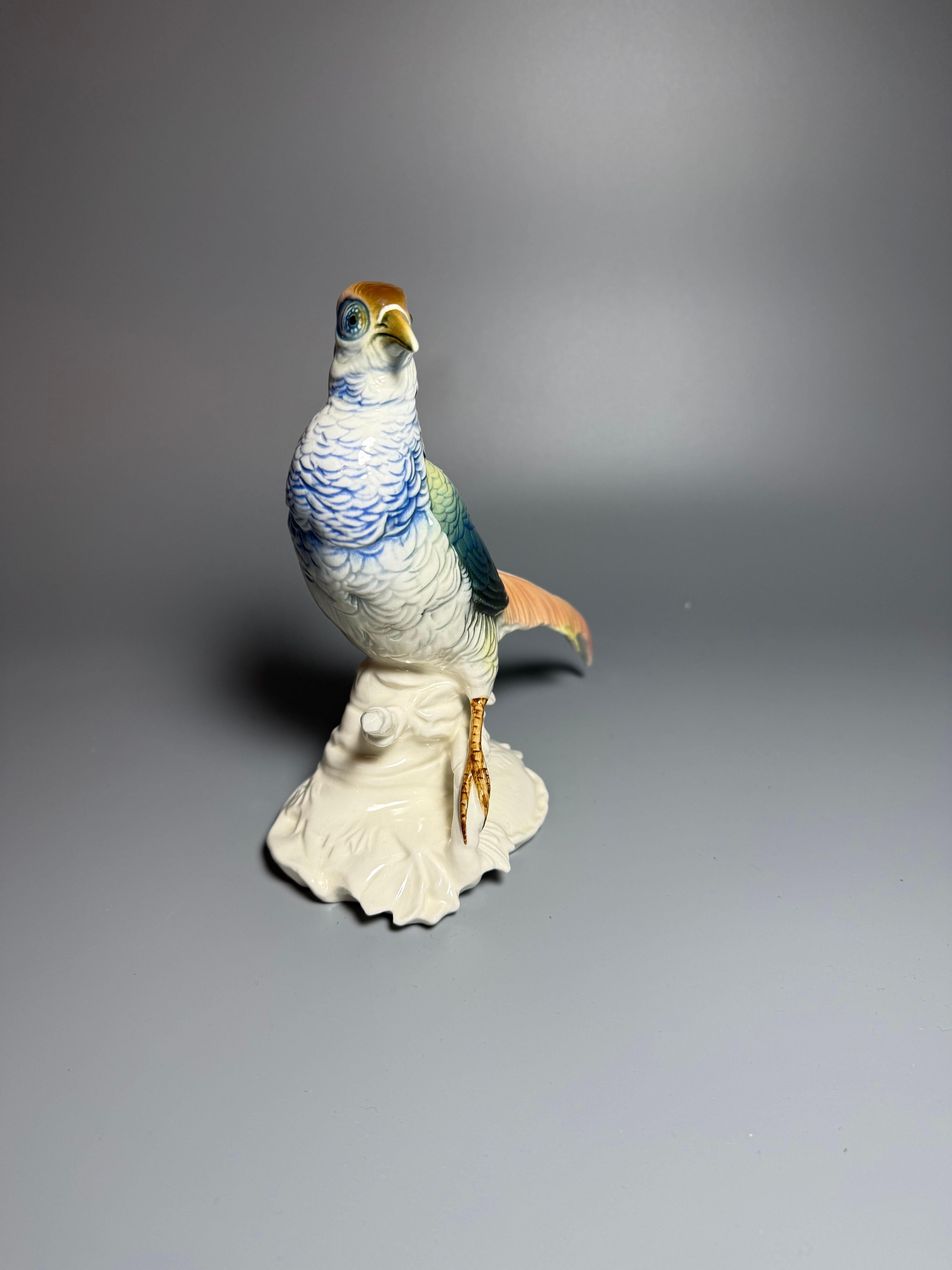 Hand-Painted Figure Porcelain Bird Pheasant Karl Ens Germany For Sale