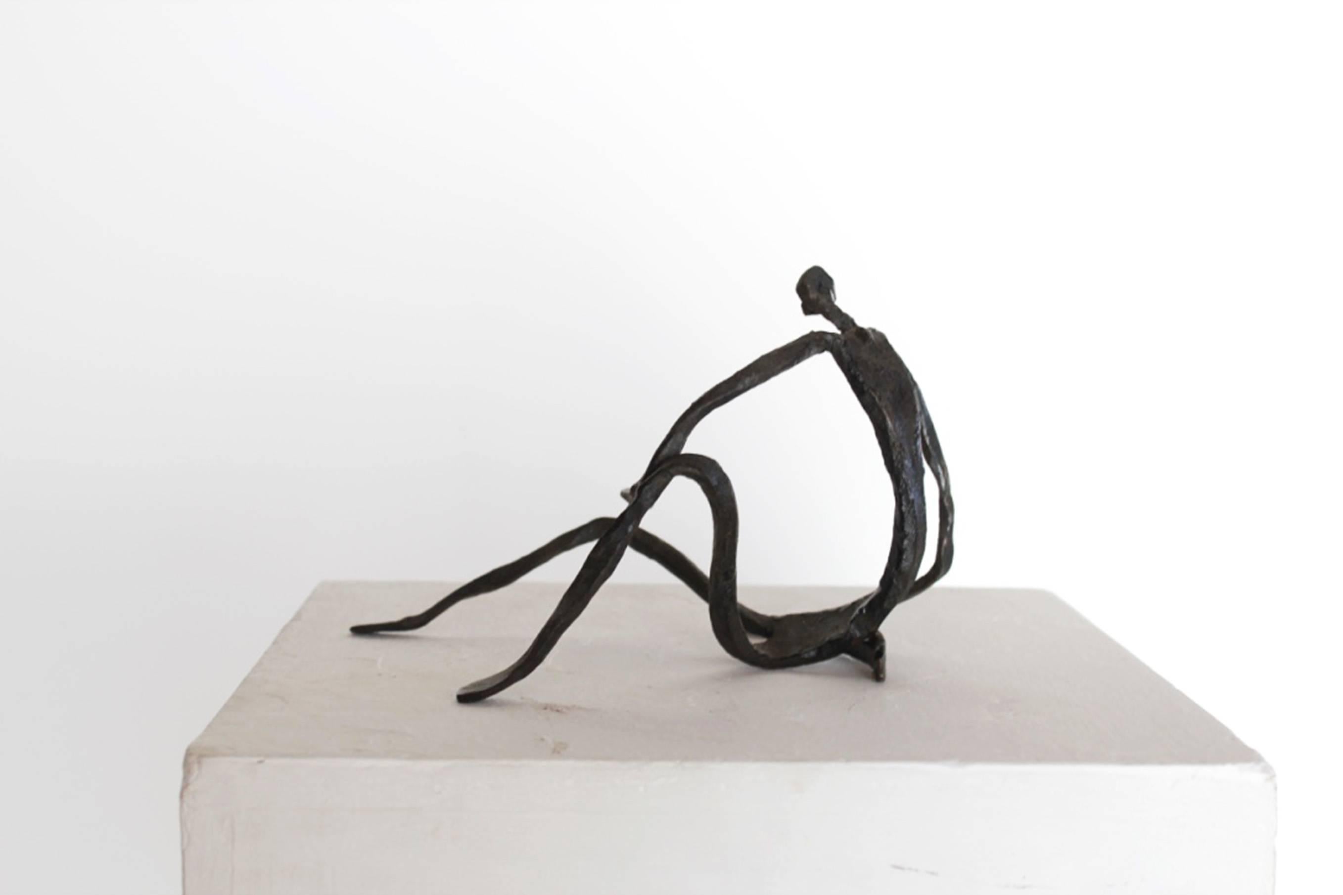Italian Modern Figurative Sculpture in Hand-Forged Textured Wrought Iron For Sale
