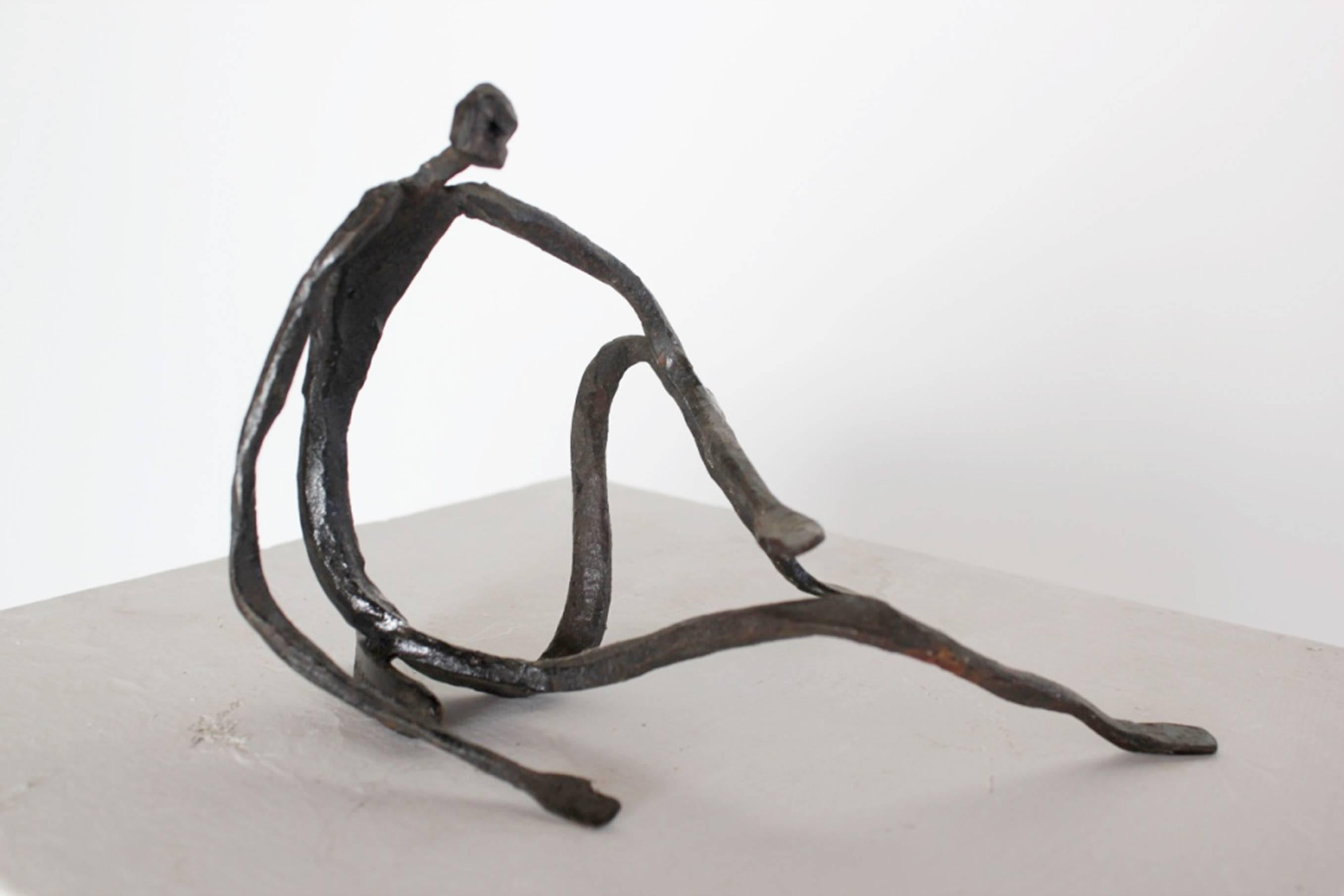 Modern Figurative Sculpture in Hand-Forged Textured Wrought Iron In Excellent Condition For Sale In London, GB