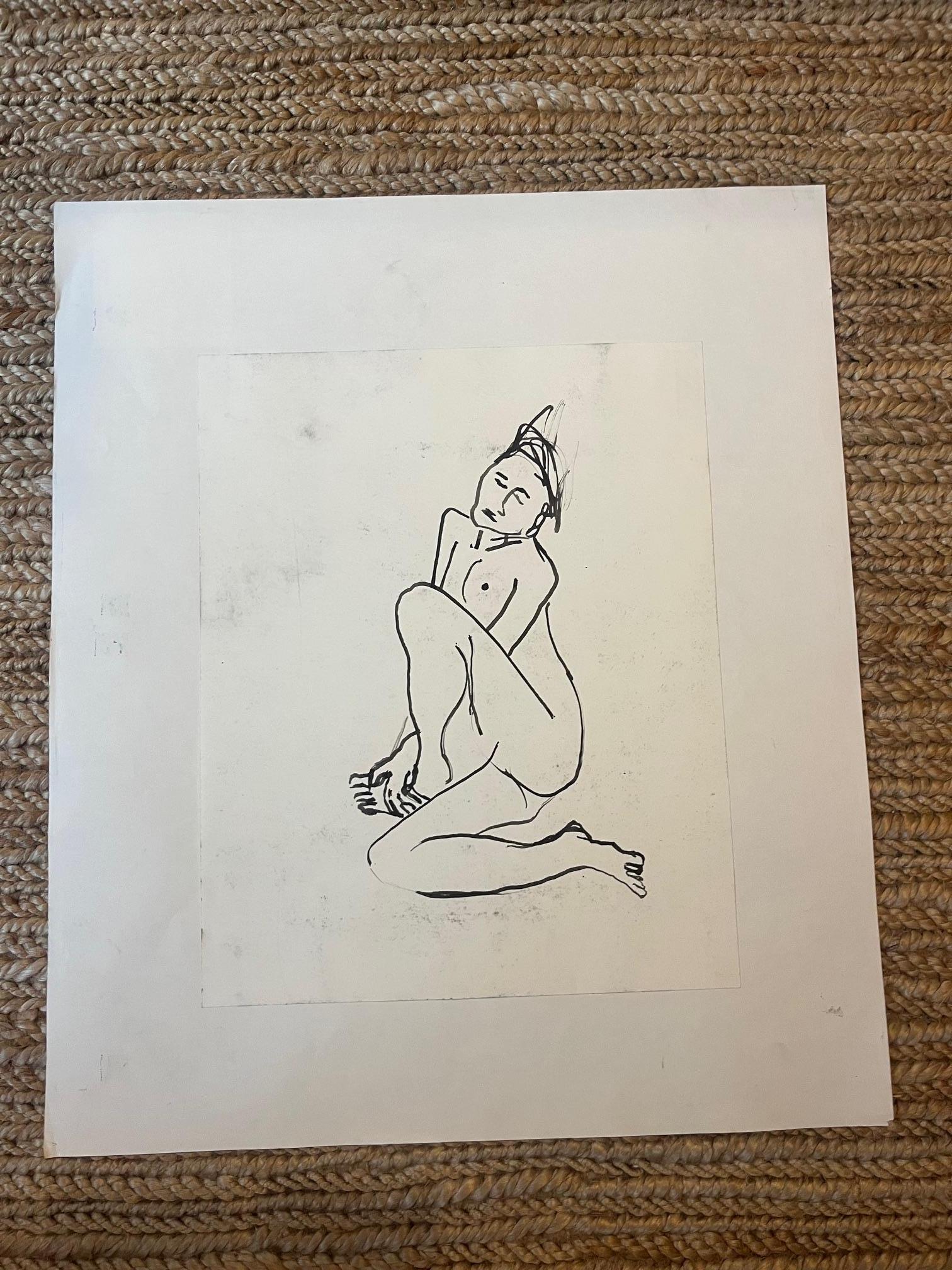 Figurenskizze auf Papier (Moderne) im Angebot