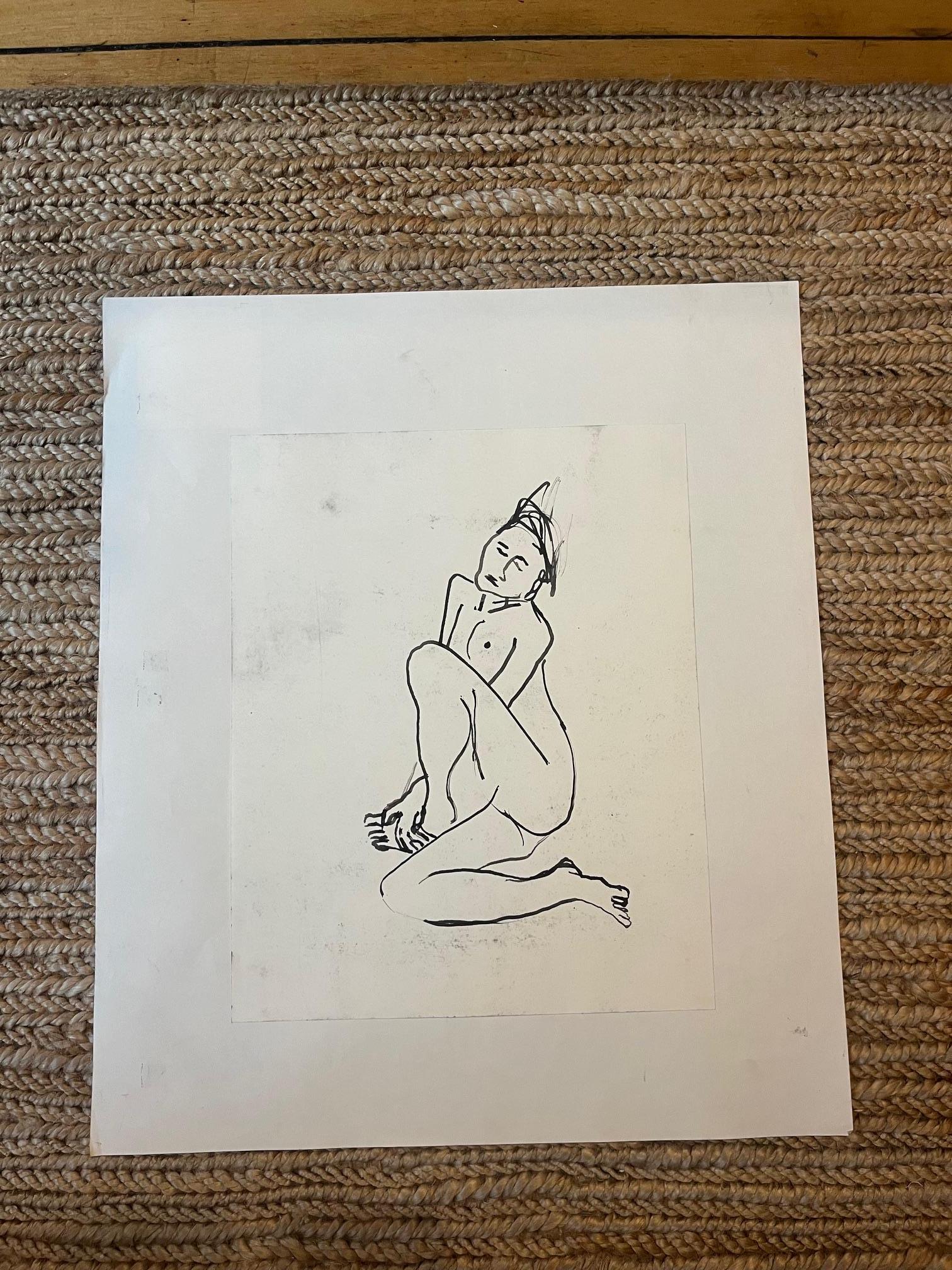 Figurenskizze auf Papier (Nordamerikanisch) im Angebot