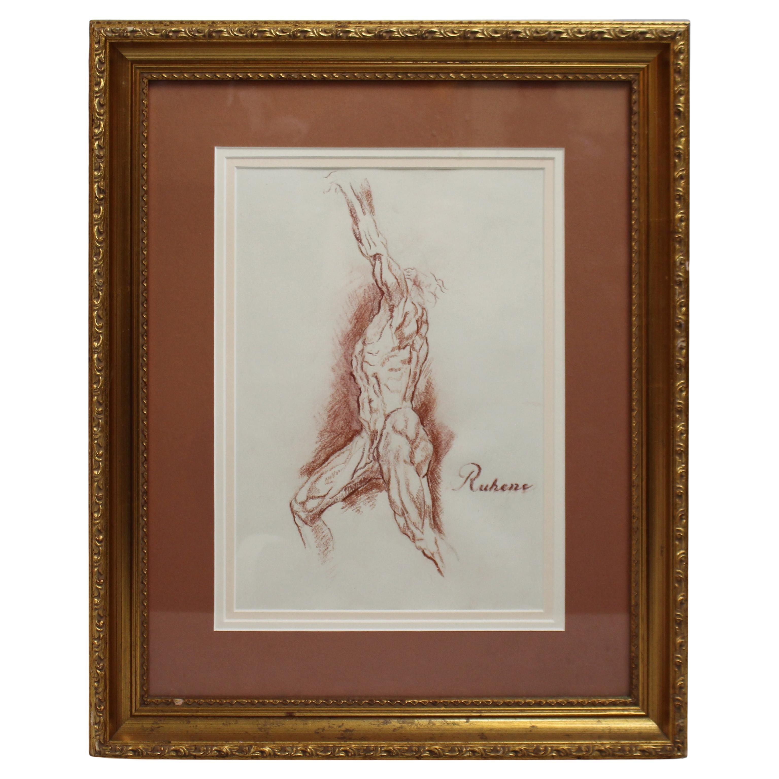 Figurenstudie in Rötel - nach Rubens
