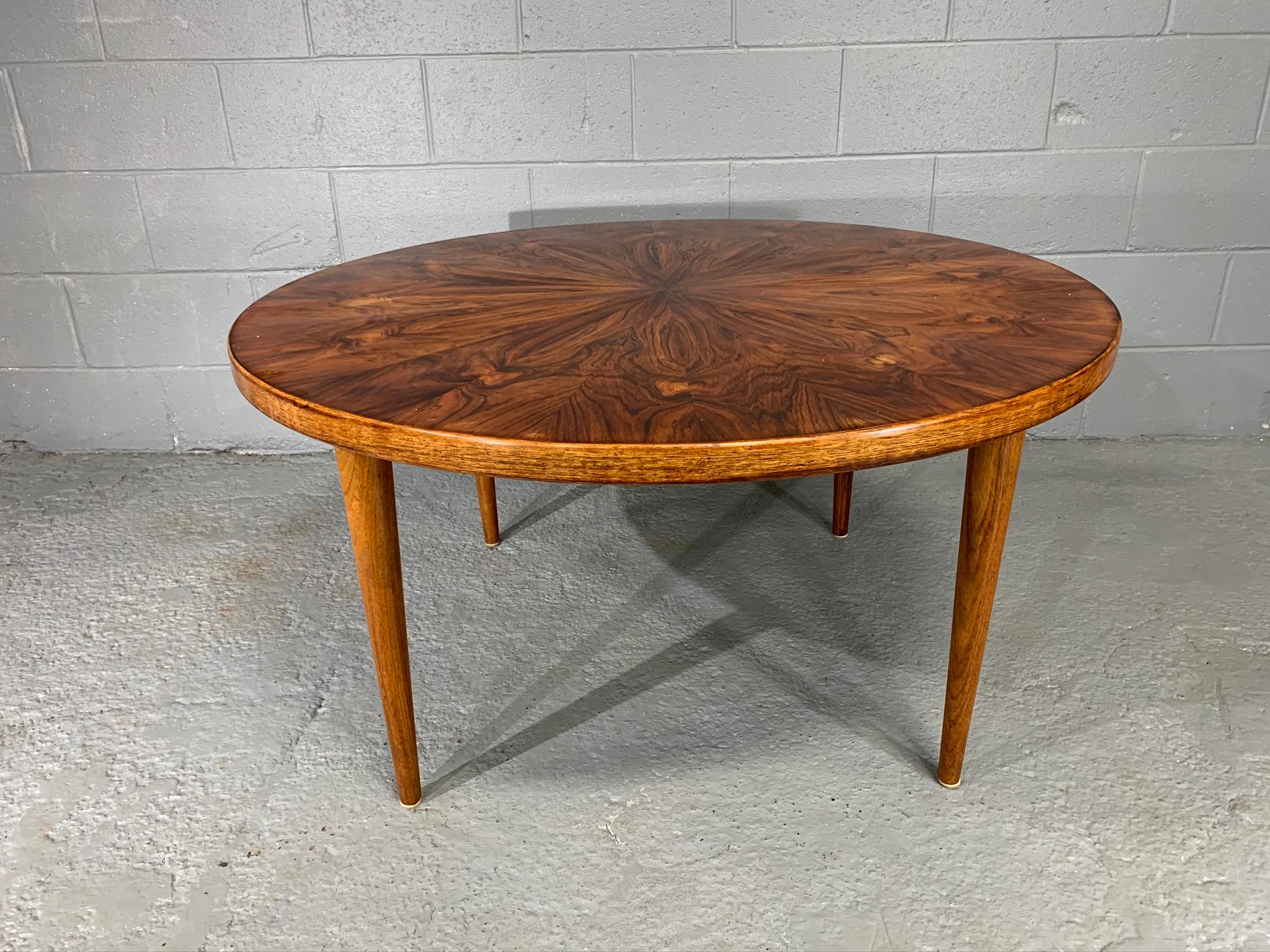Figured Grain Rosewood Round Coffee Table by Edvard Valentinsen 1