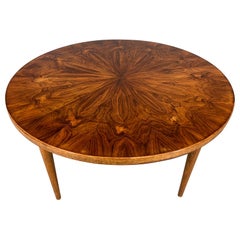 Figured Grain Rosewood Round Coffee Table by Edvard Valentinsen